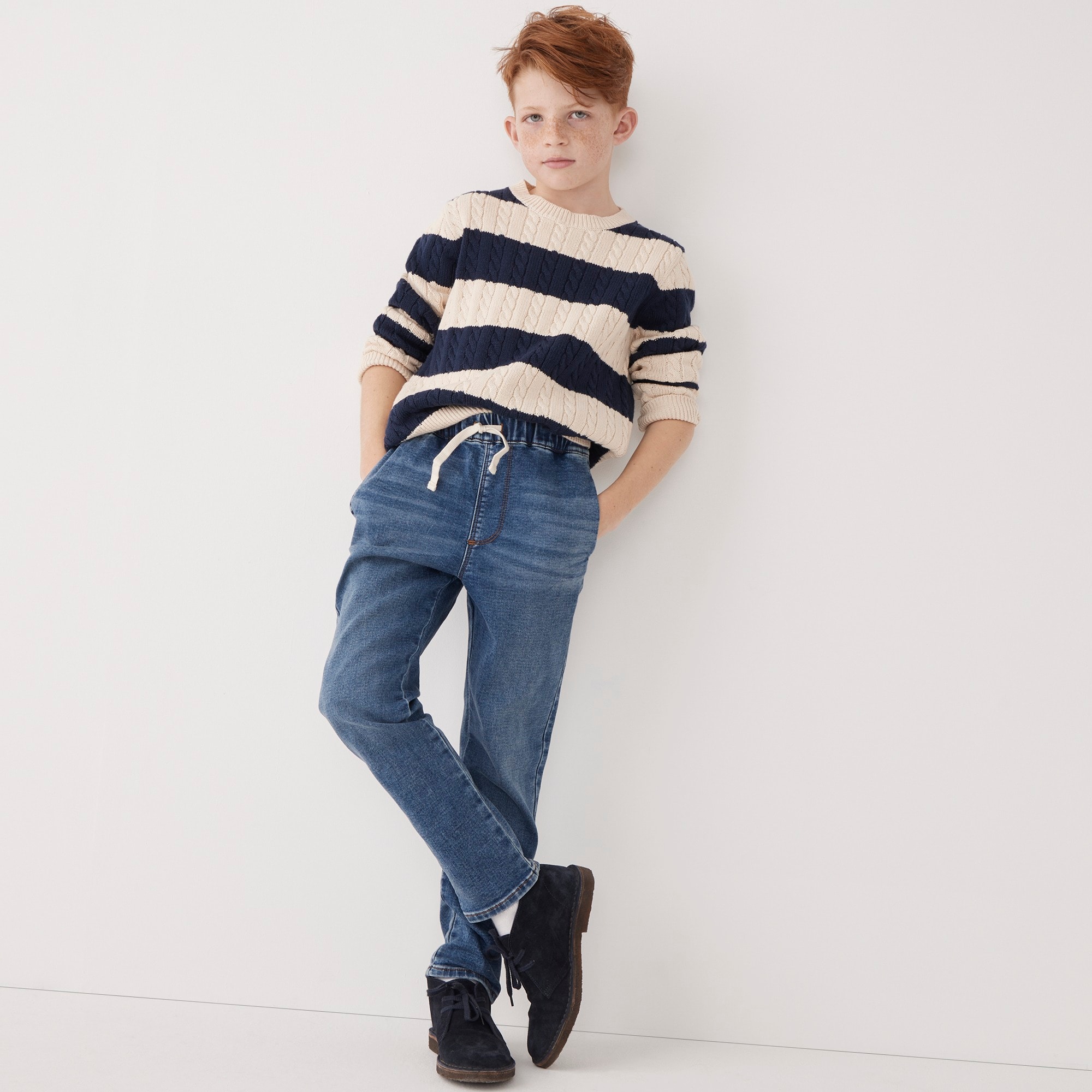 Boys' pull-on jean in Caspian wash