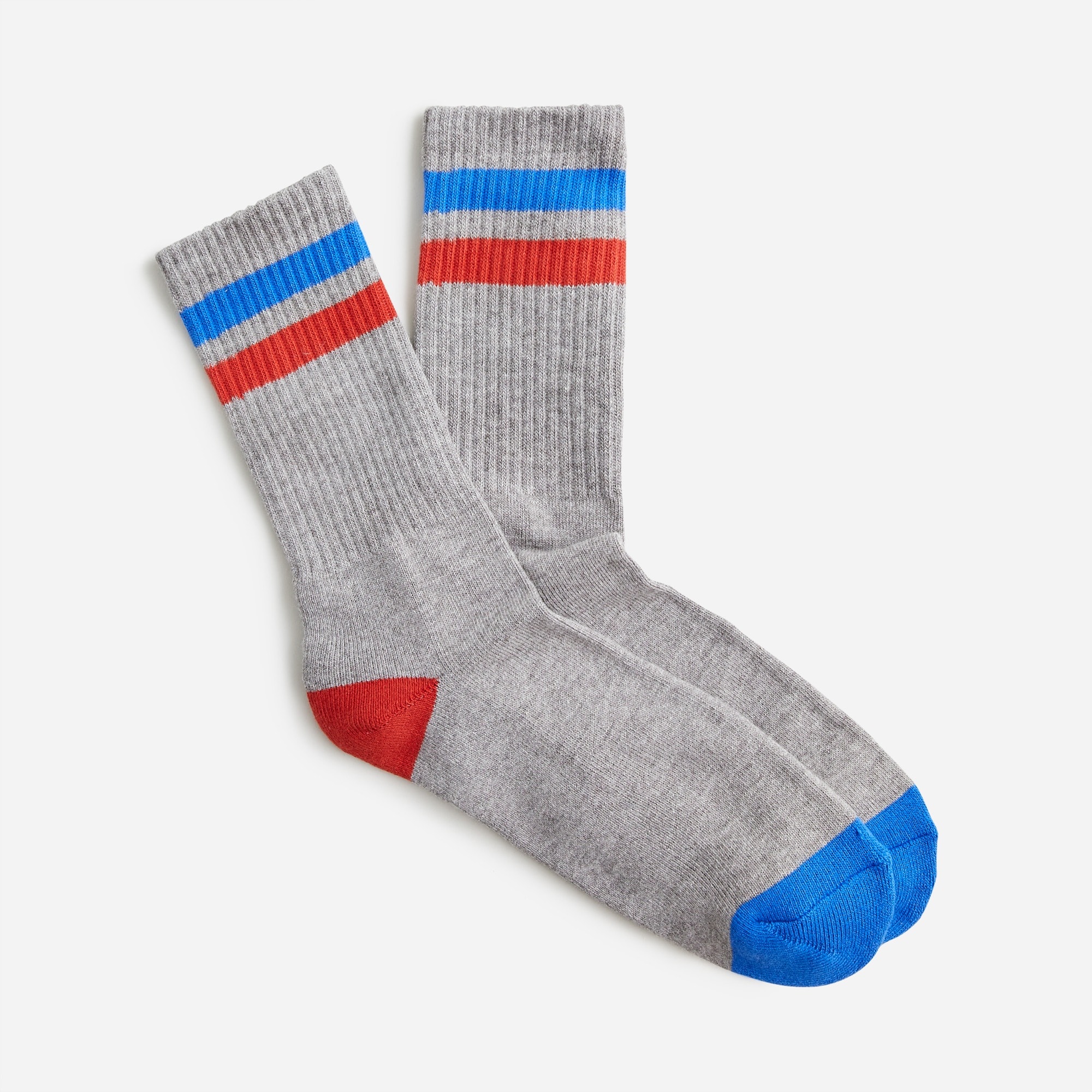 Athletic crew socks in gym stripe