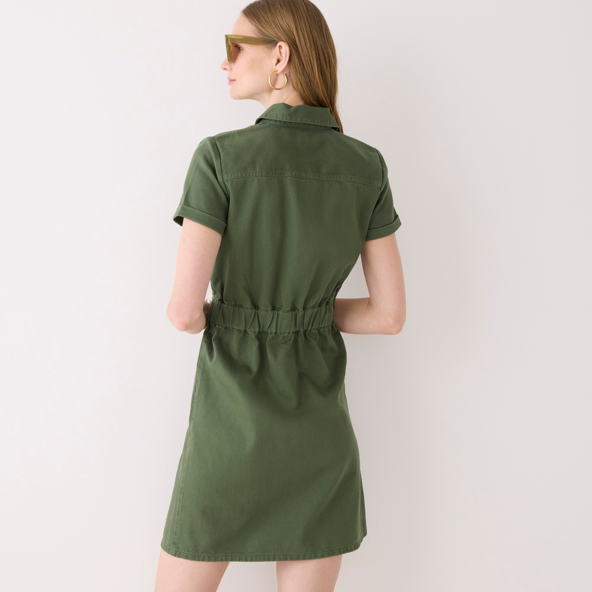 Zip-front chino dress