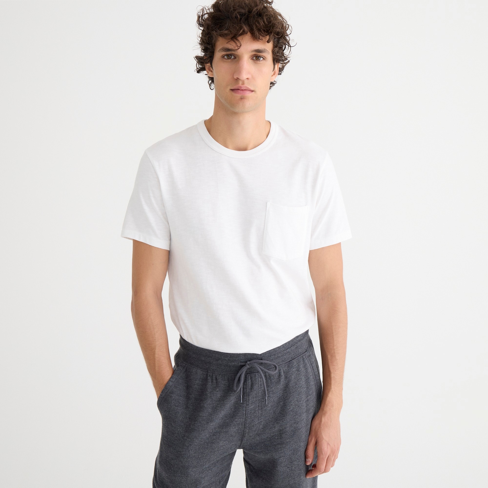 Garment-dyed slub cotton crewneck T-shirt