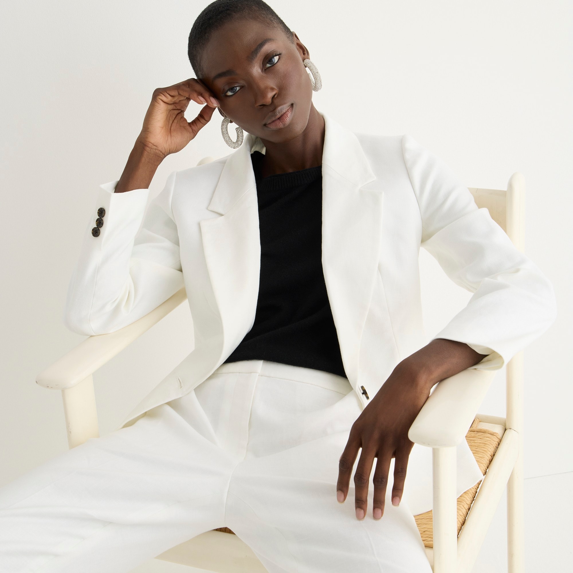 Parke blazer in stretch linen blend