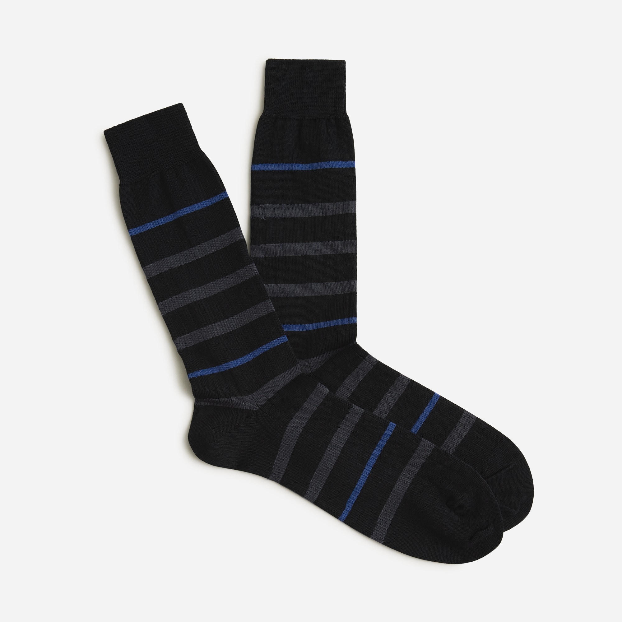 Ribbed dress sock in stripe