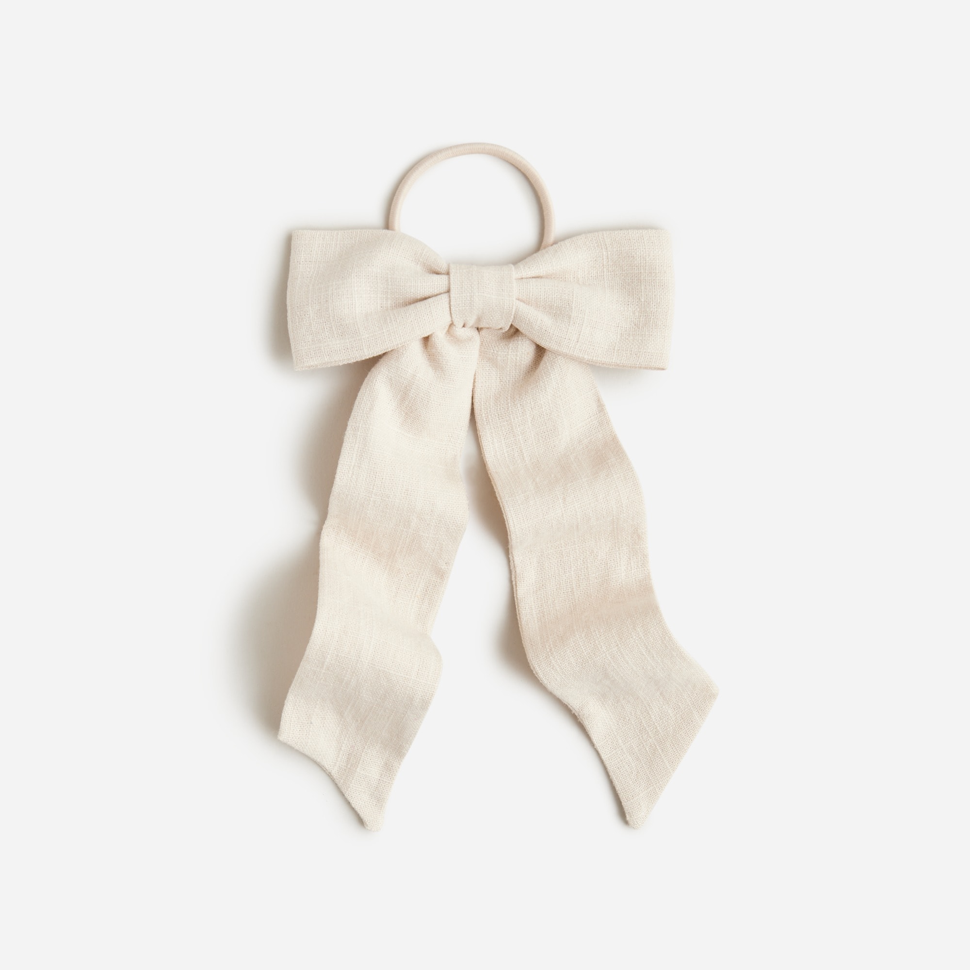 Linen-blend bow hair tie