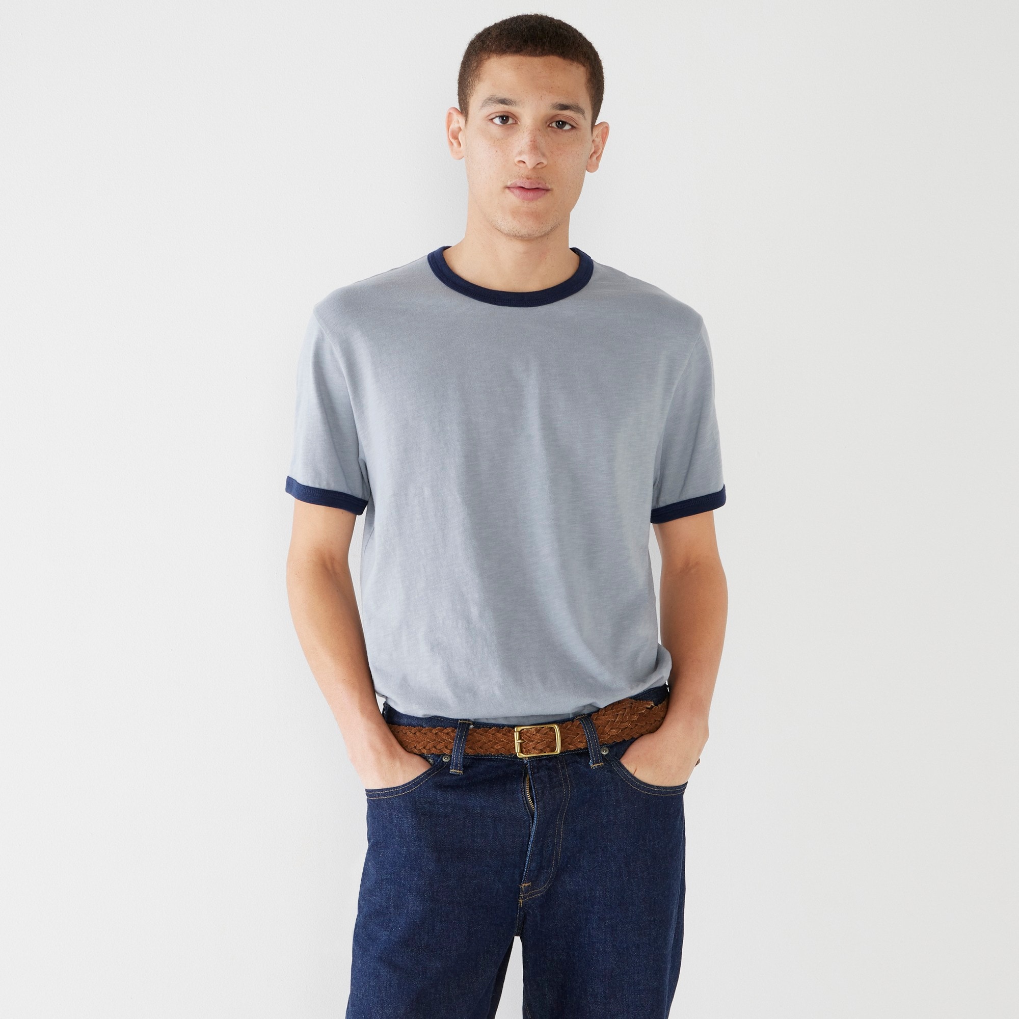 Slub cotton ringer T-shirt