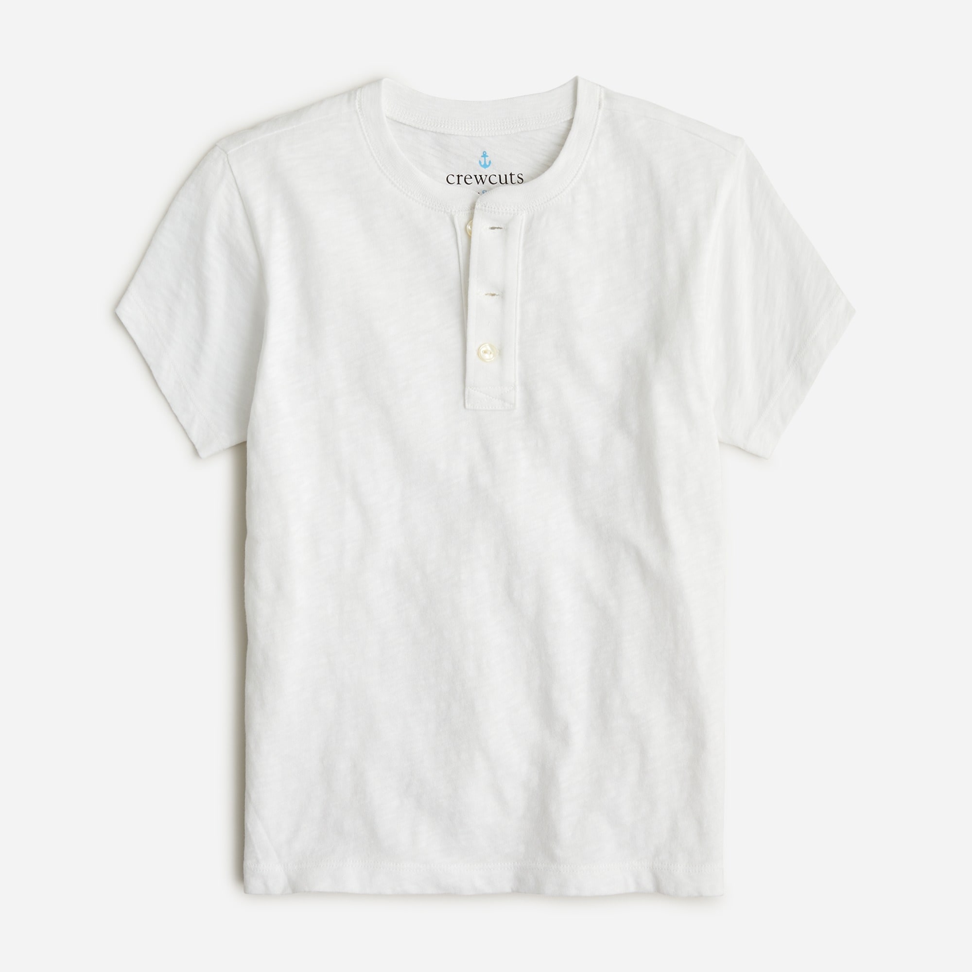 Boys' short-sleeve garment-dyed henley