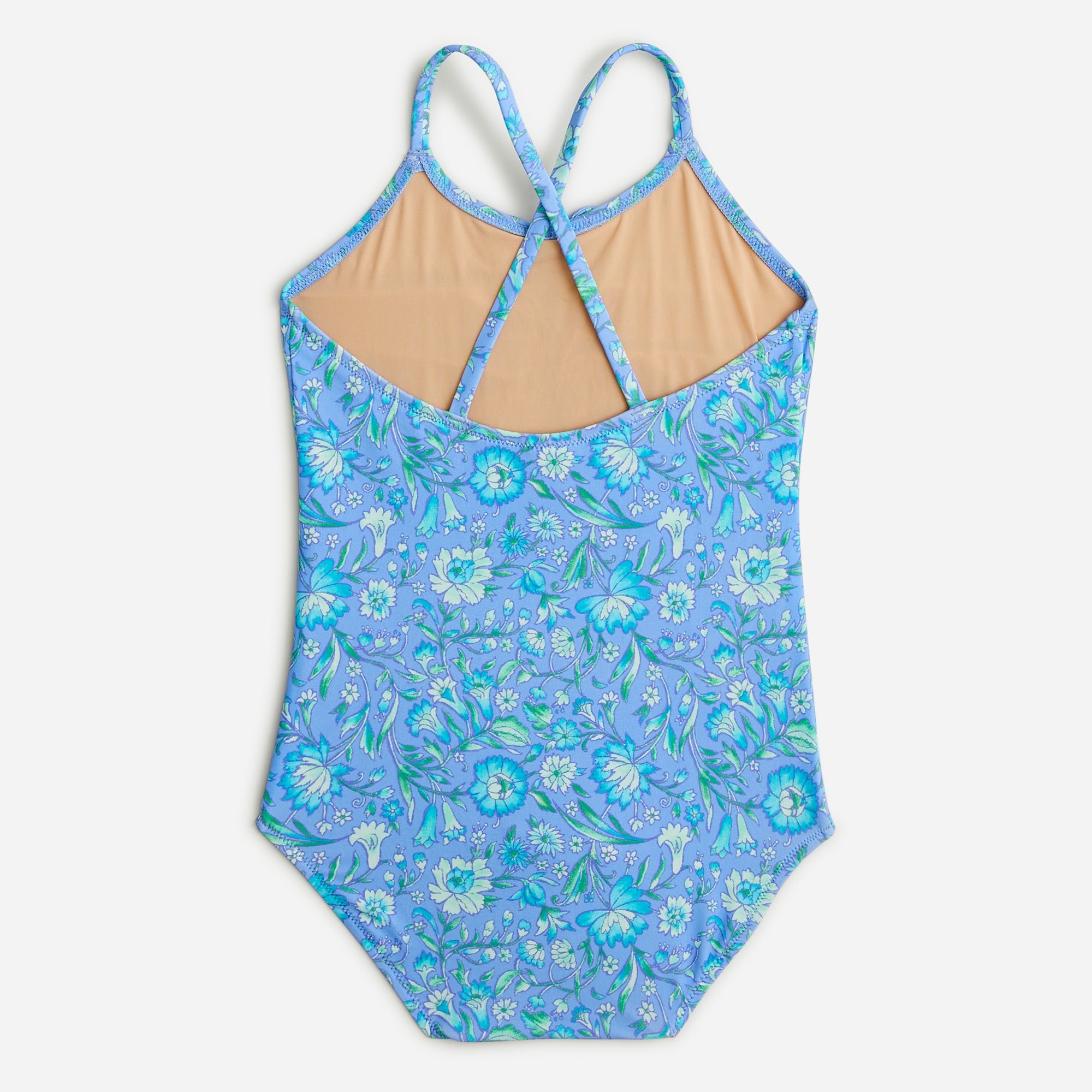 Girls' ruched one-piece swimsuit with UPF 50+