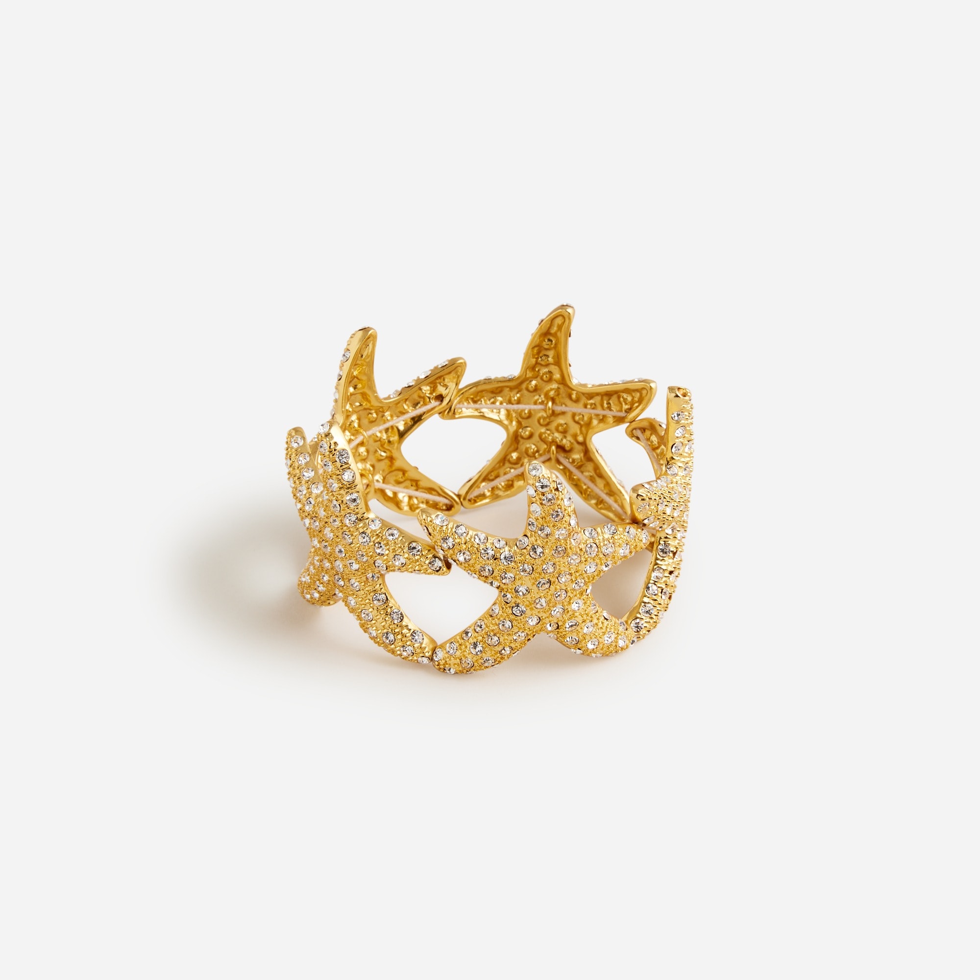 Starfish cuff bracelet with pavé crystals