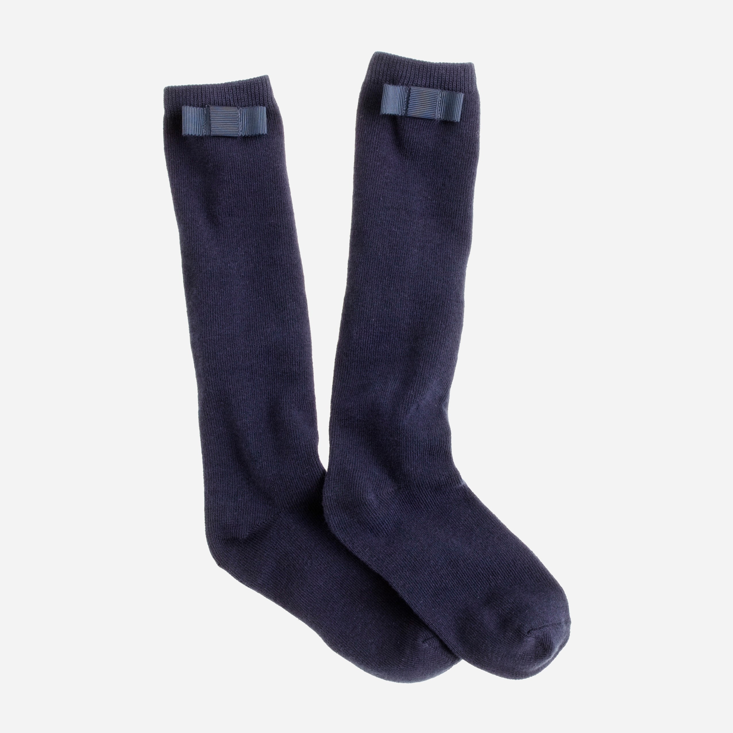 Girls' grosgrain bow knee-highs