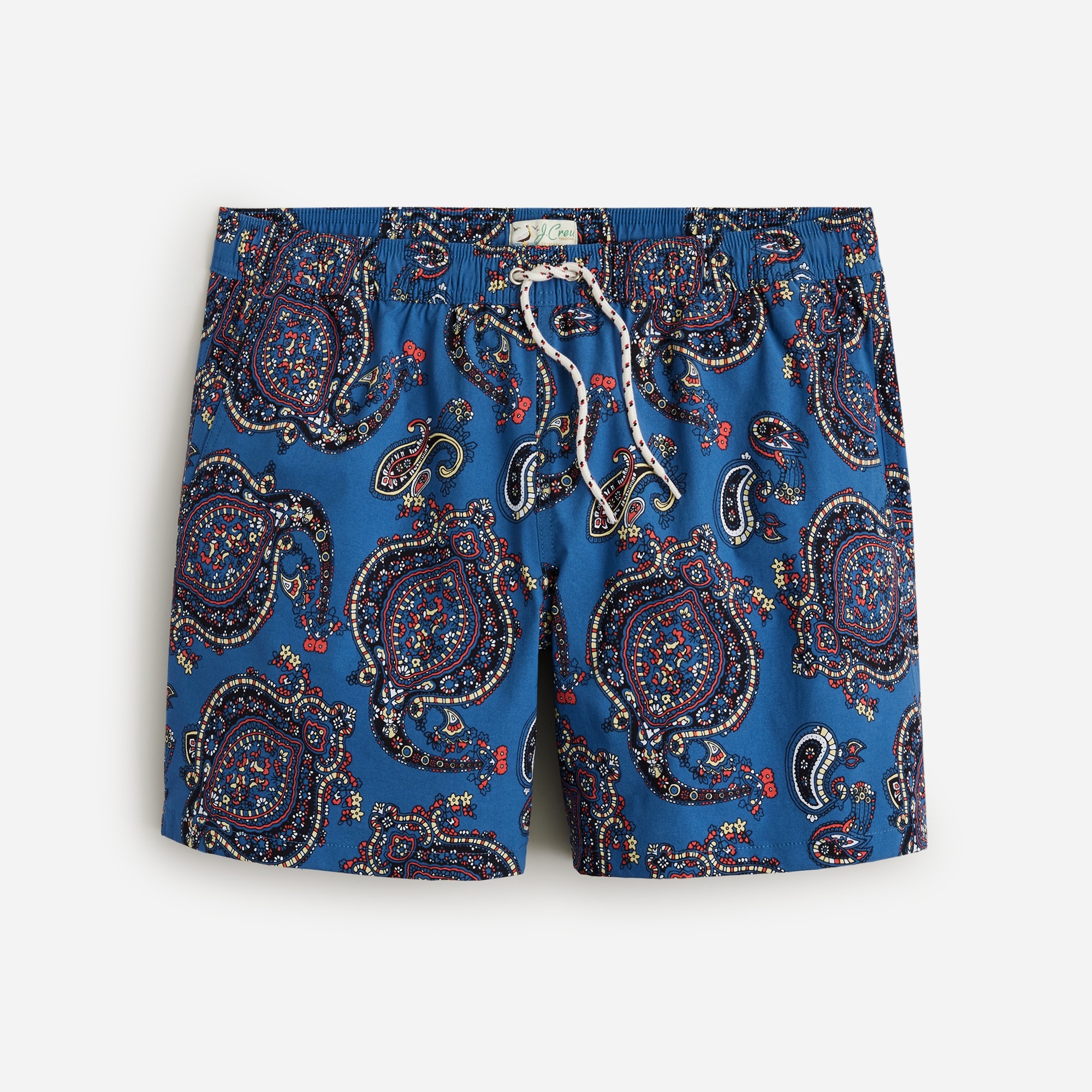 6" stretch swim trunk in paisley with ECONYL® nylon