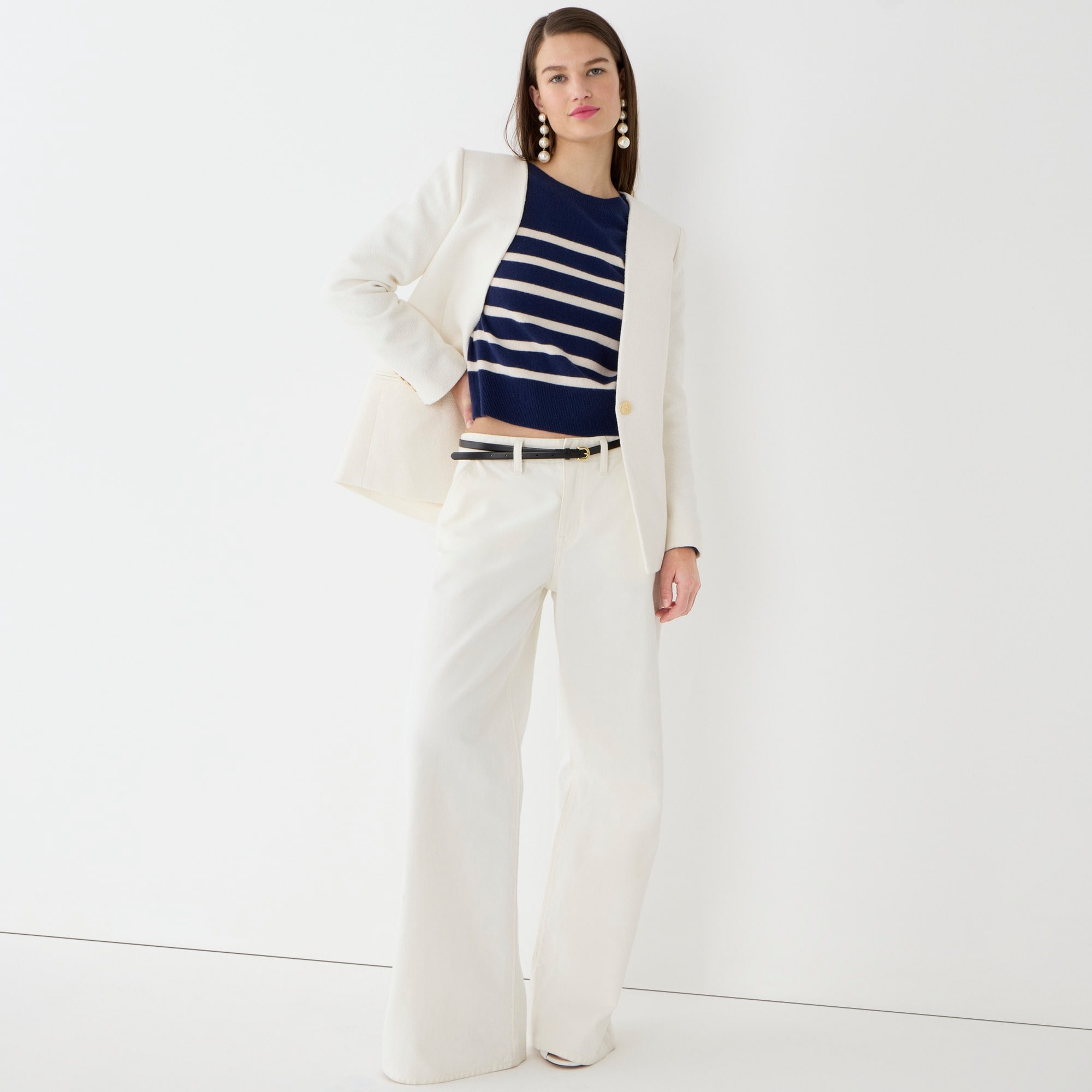 Cashmere relaxed sweatshirt in stripe