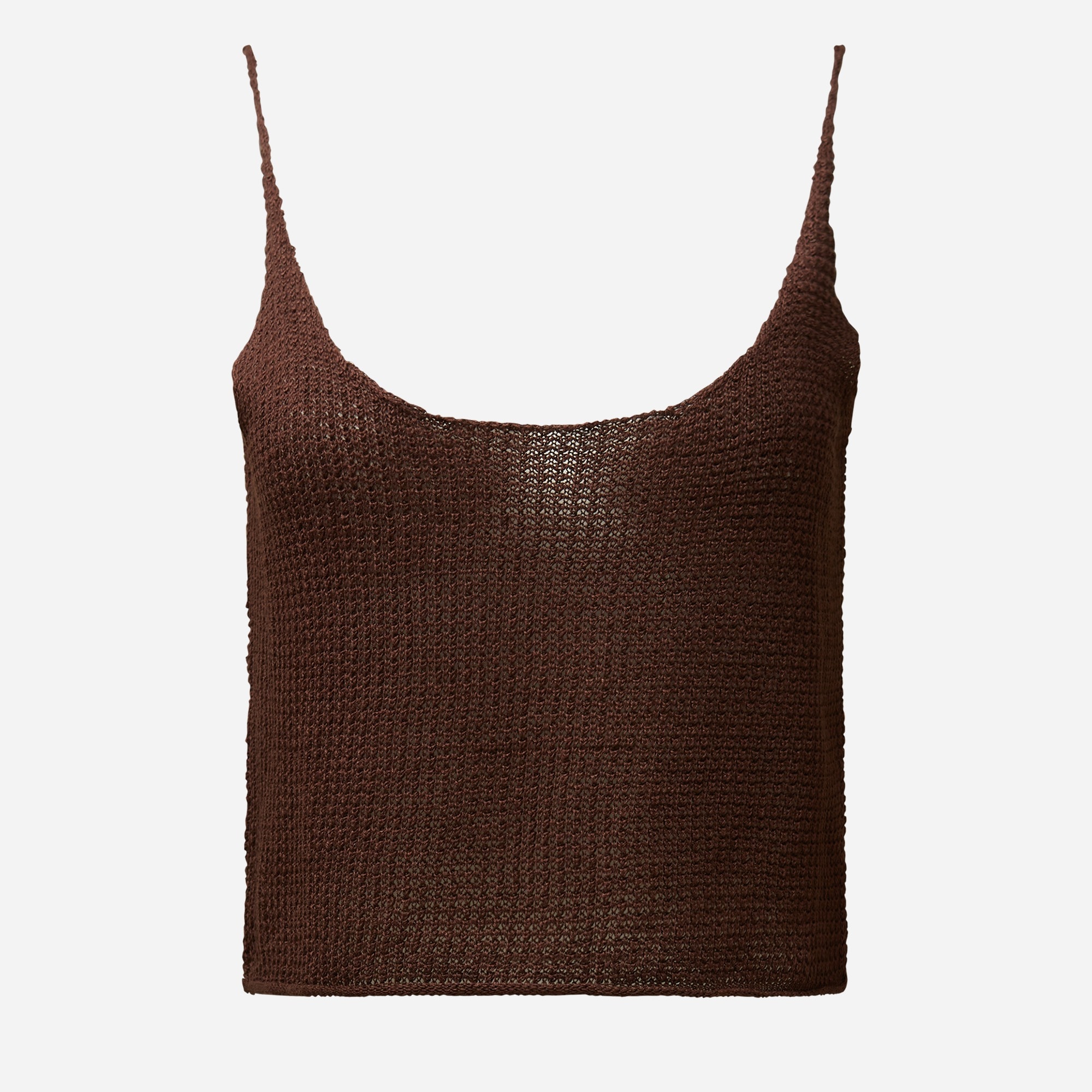 Onia textured linen scoop sweater-tank