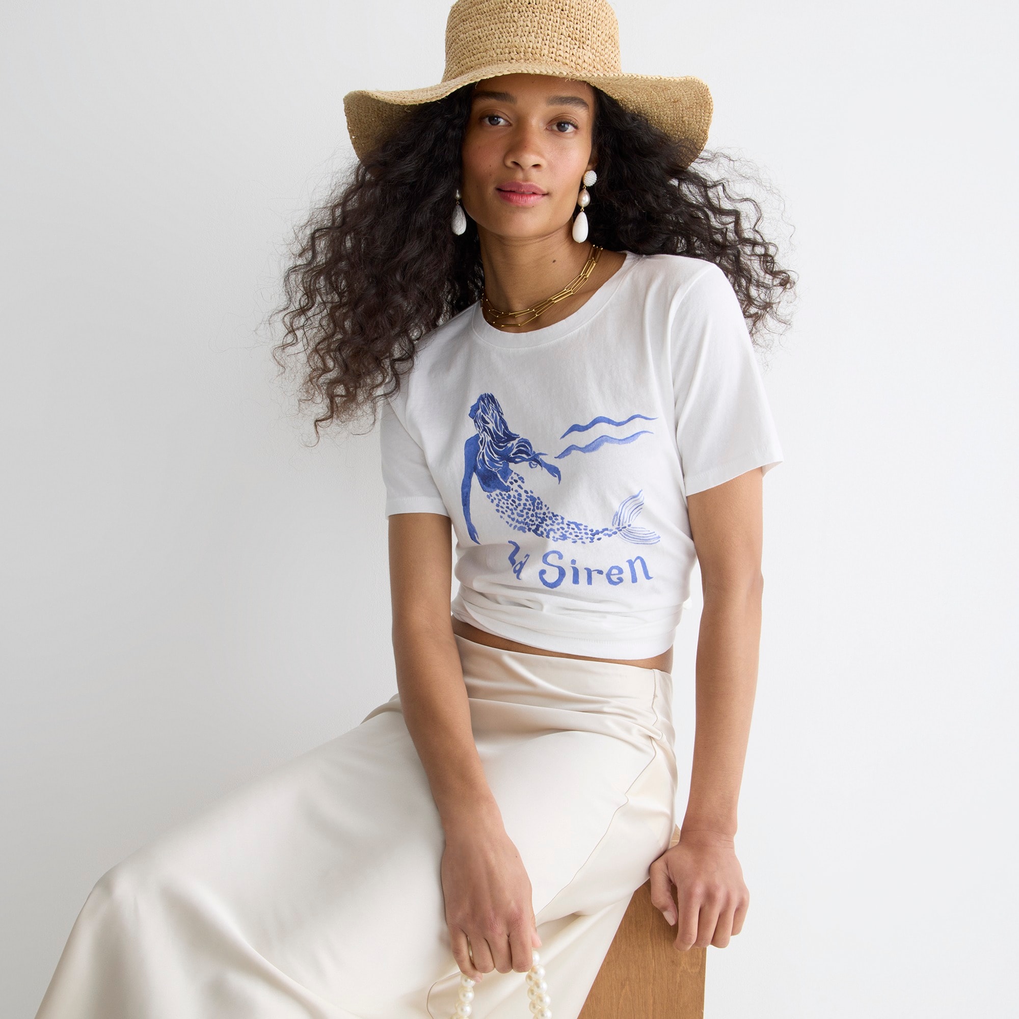 Classic-fit mermaid graphic T-shirt
