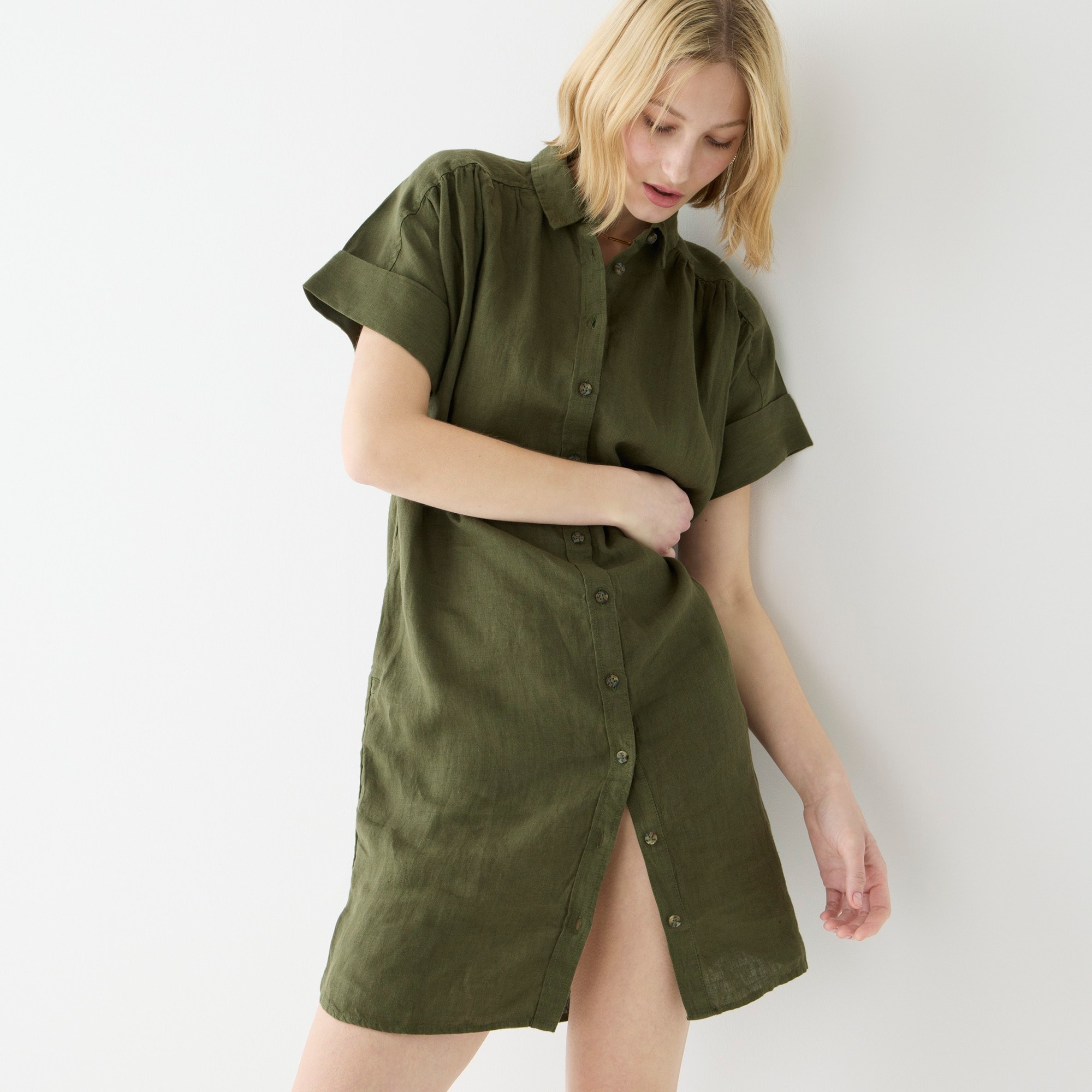 Relaxed-fit short-sleeve Baird McNutt Irish linen shirtdress