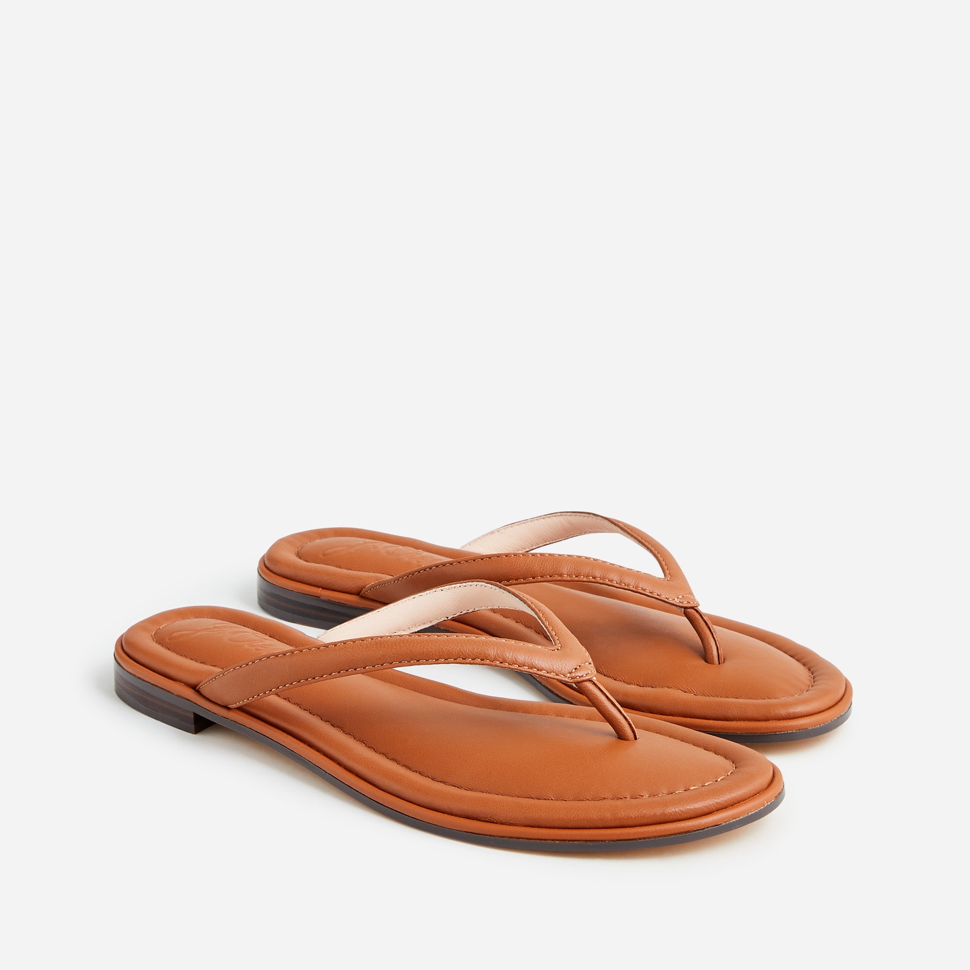 Menorca padded thong sandals in leather