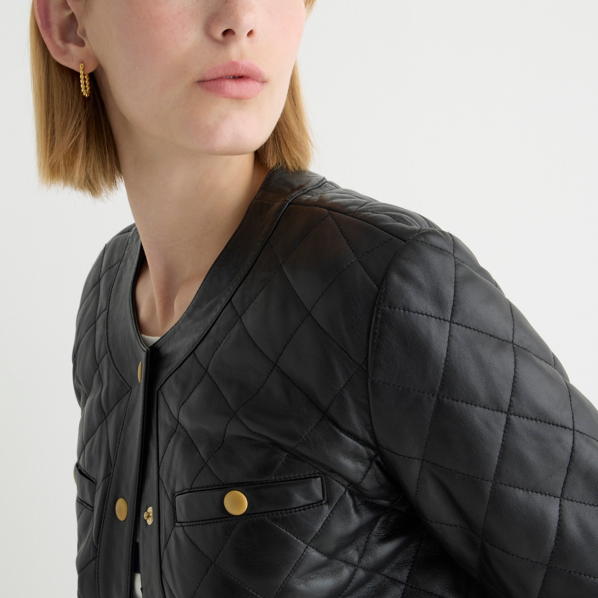 Collection cropped lady jacket in leather