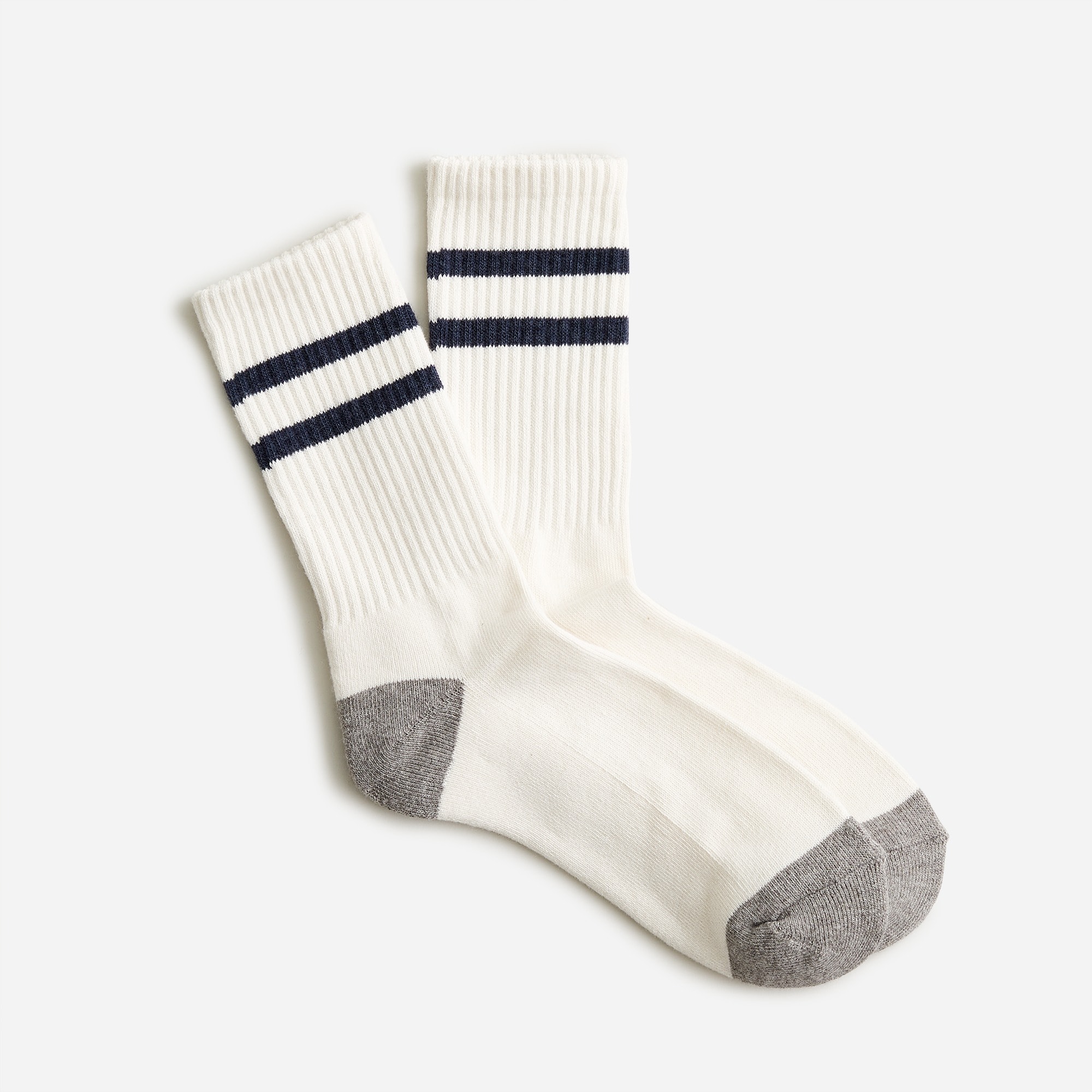 Athletic crew socks in gym stripe