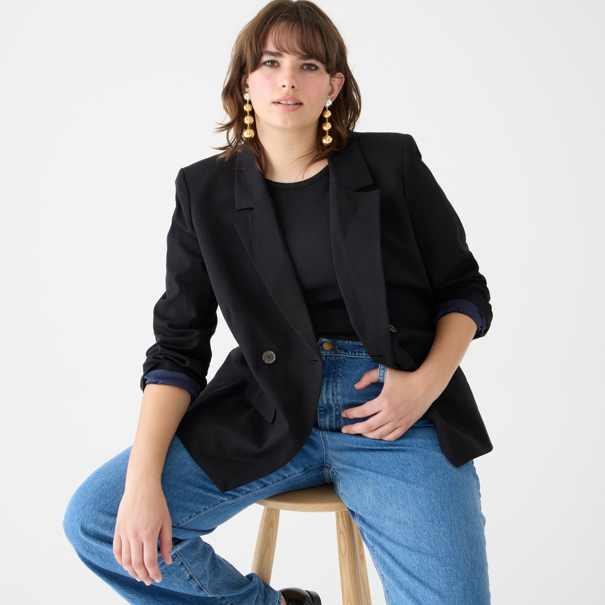 Devon blazer in bi-stretch cotton blend