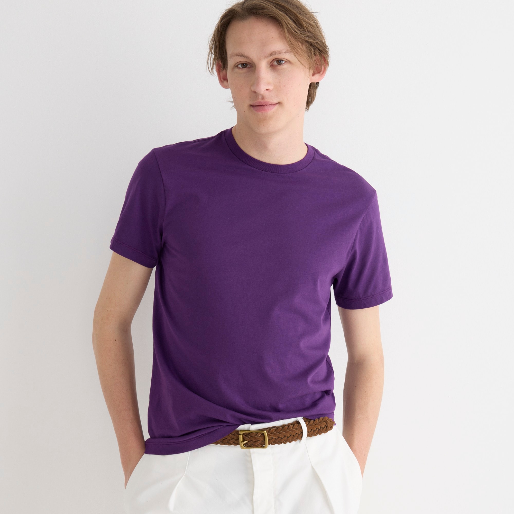 Broken-in short-sleeve pocket T-shirt
