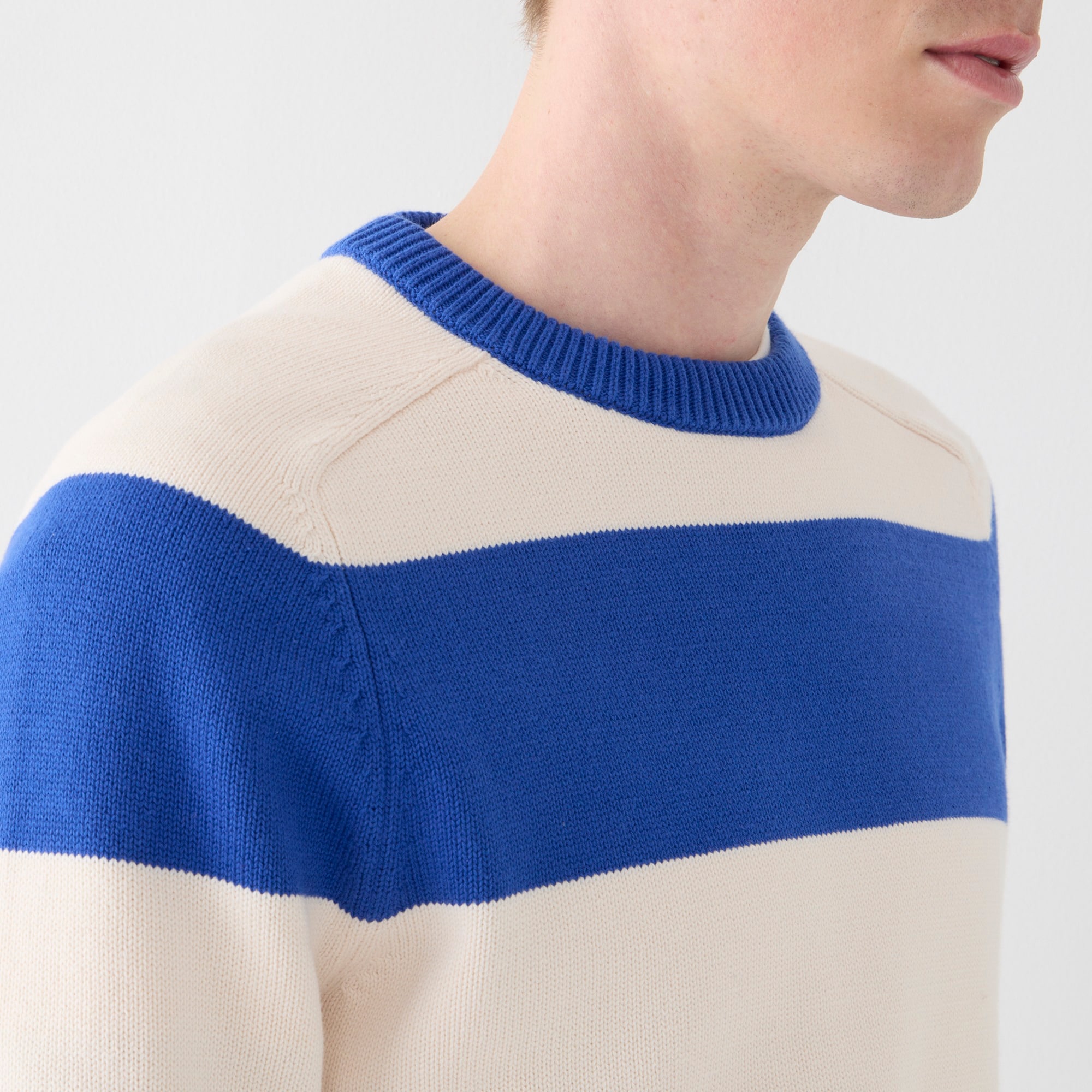 Heritage cotton crewneck sweater in stripe
