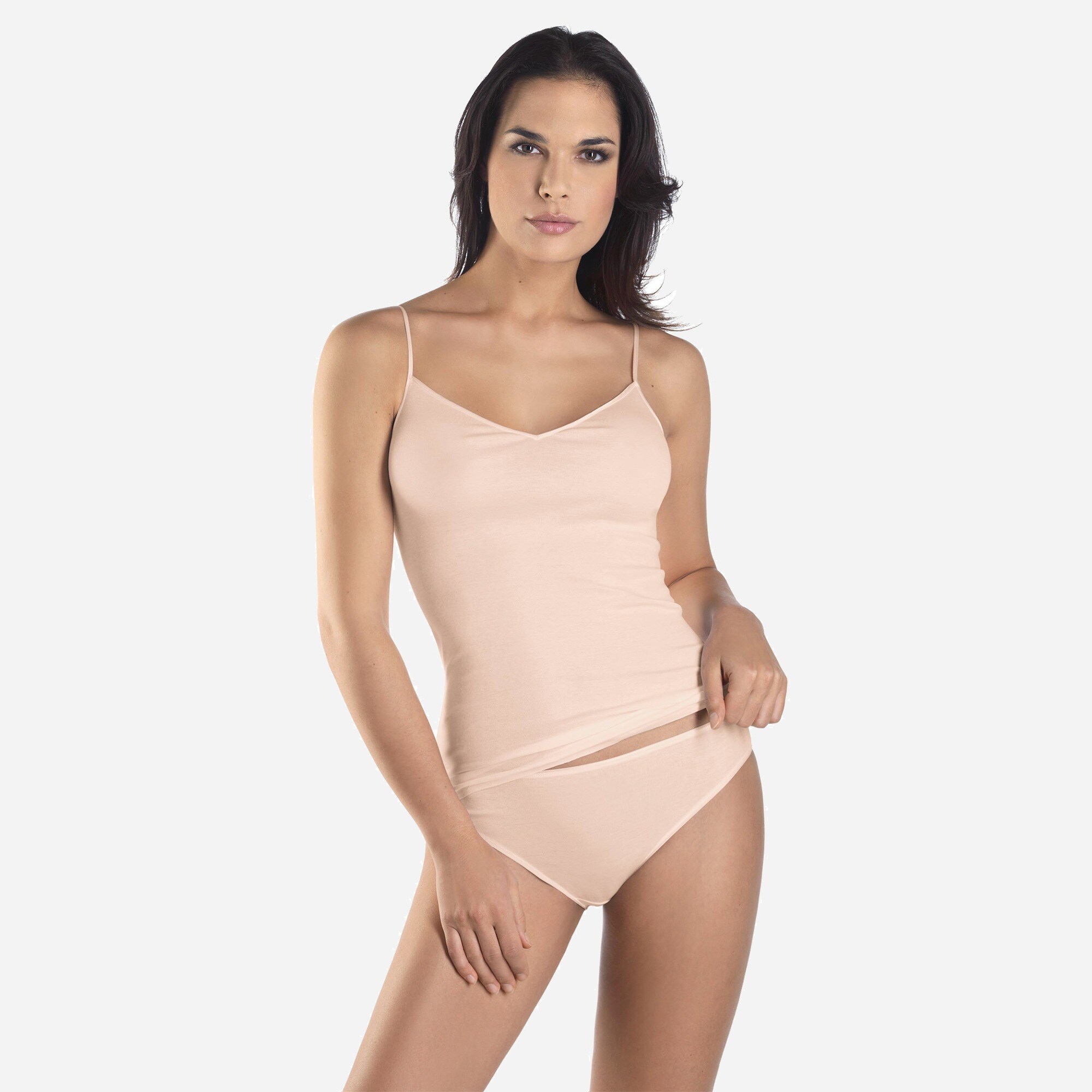 HANRO cotton seamless V-neck camisole