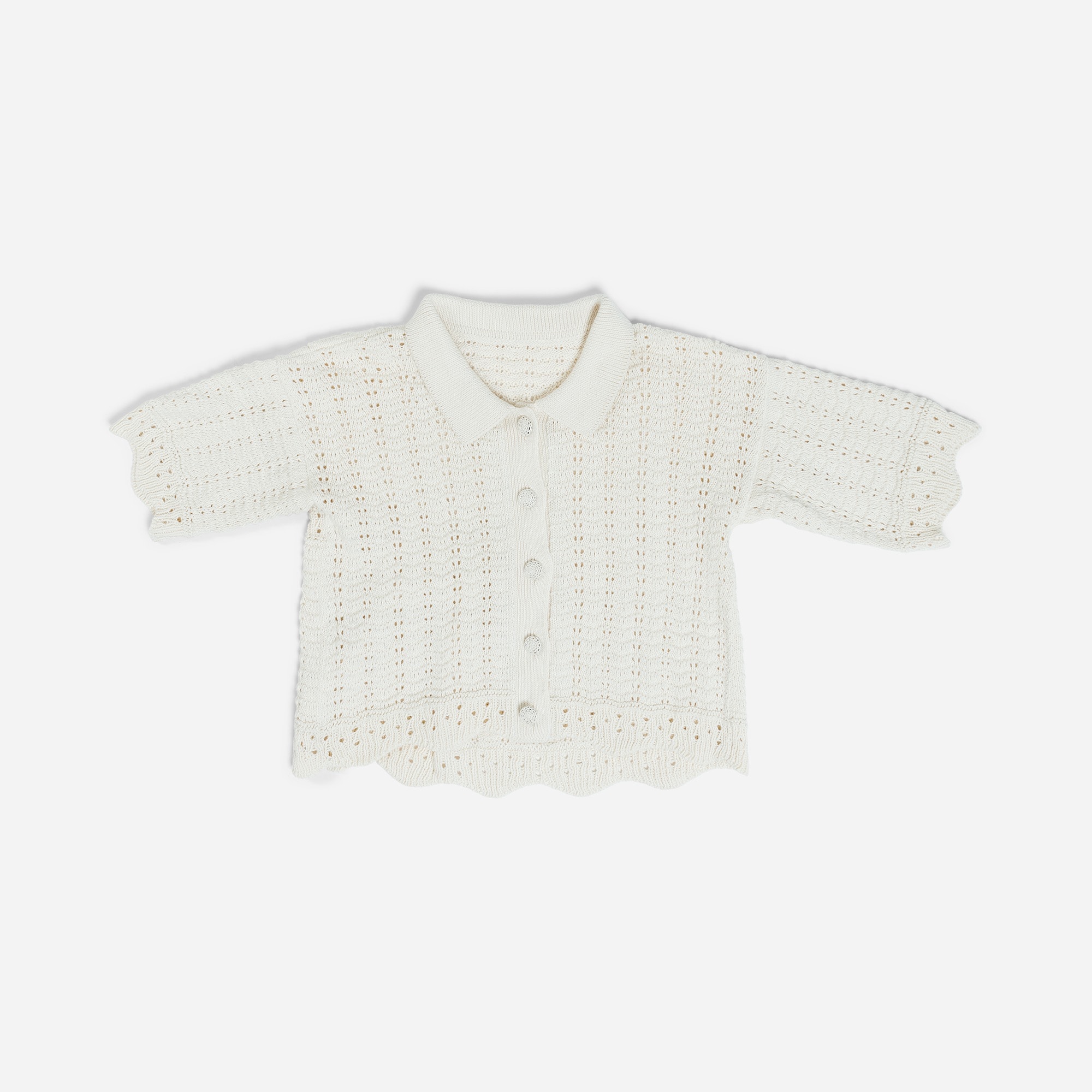 LAUDE the Label Roma Crochet Shirt in Ecru