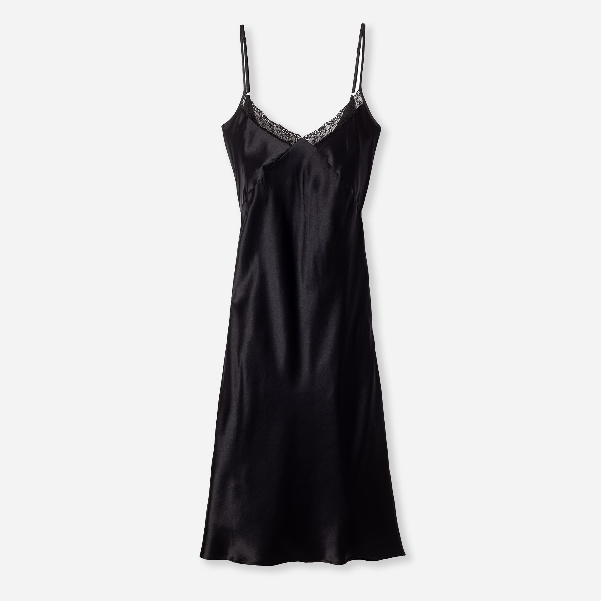 Petite Plume women's silk Cosette nightdress with lace