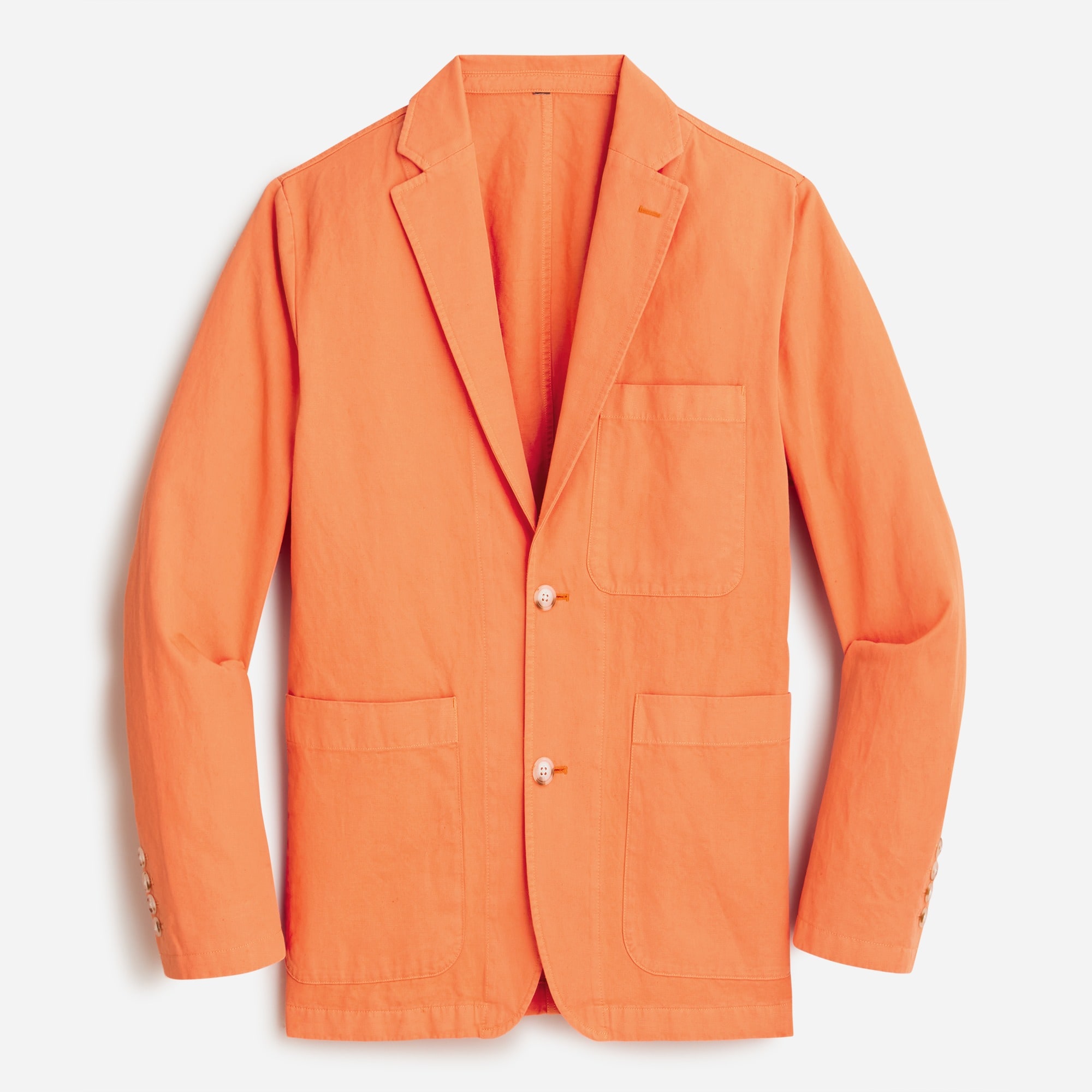 Garment-dyed cotton-linen blend chino suit jacket