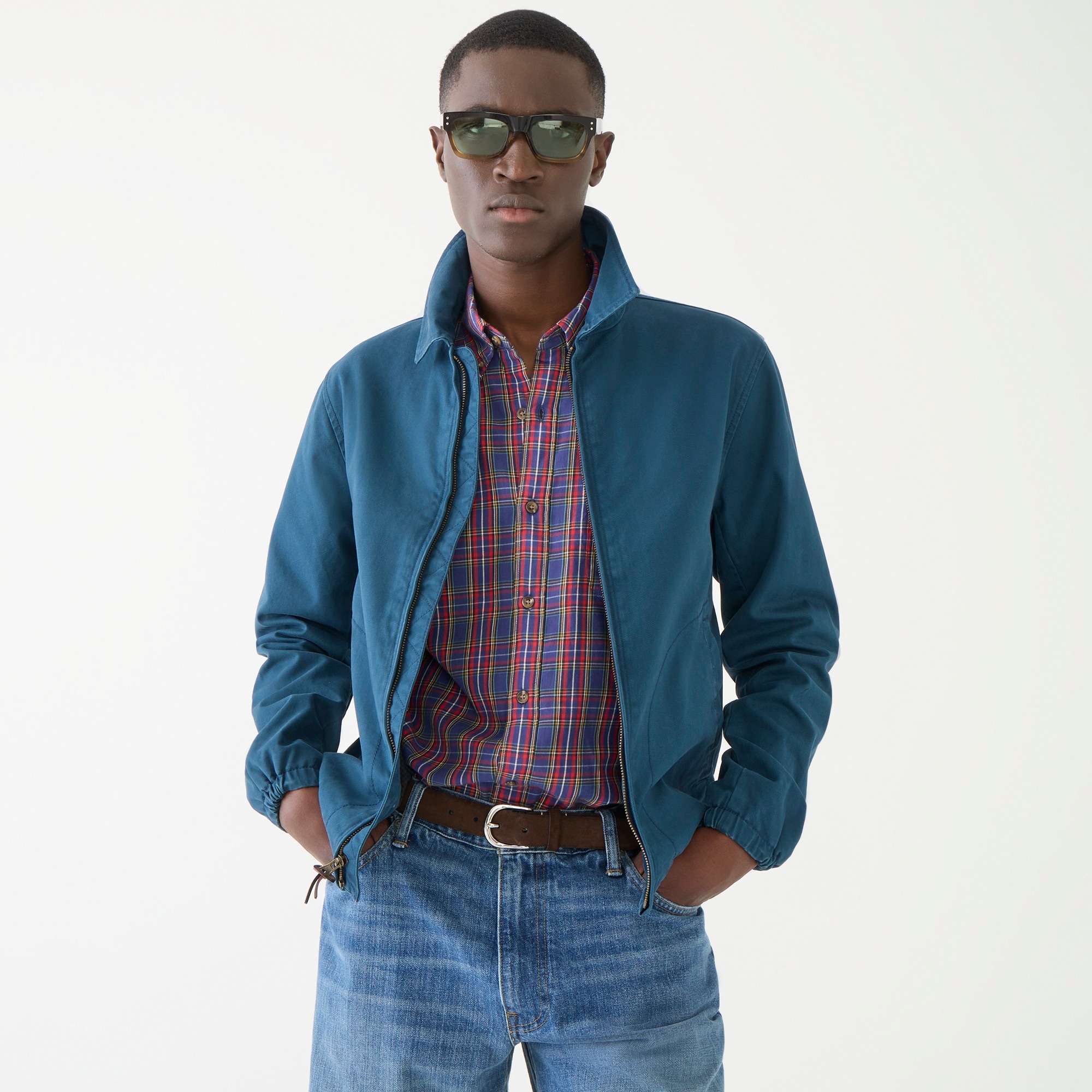 Harrington jacket in cotton twill