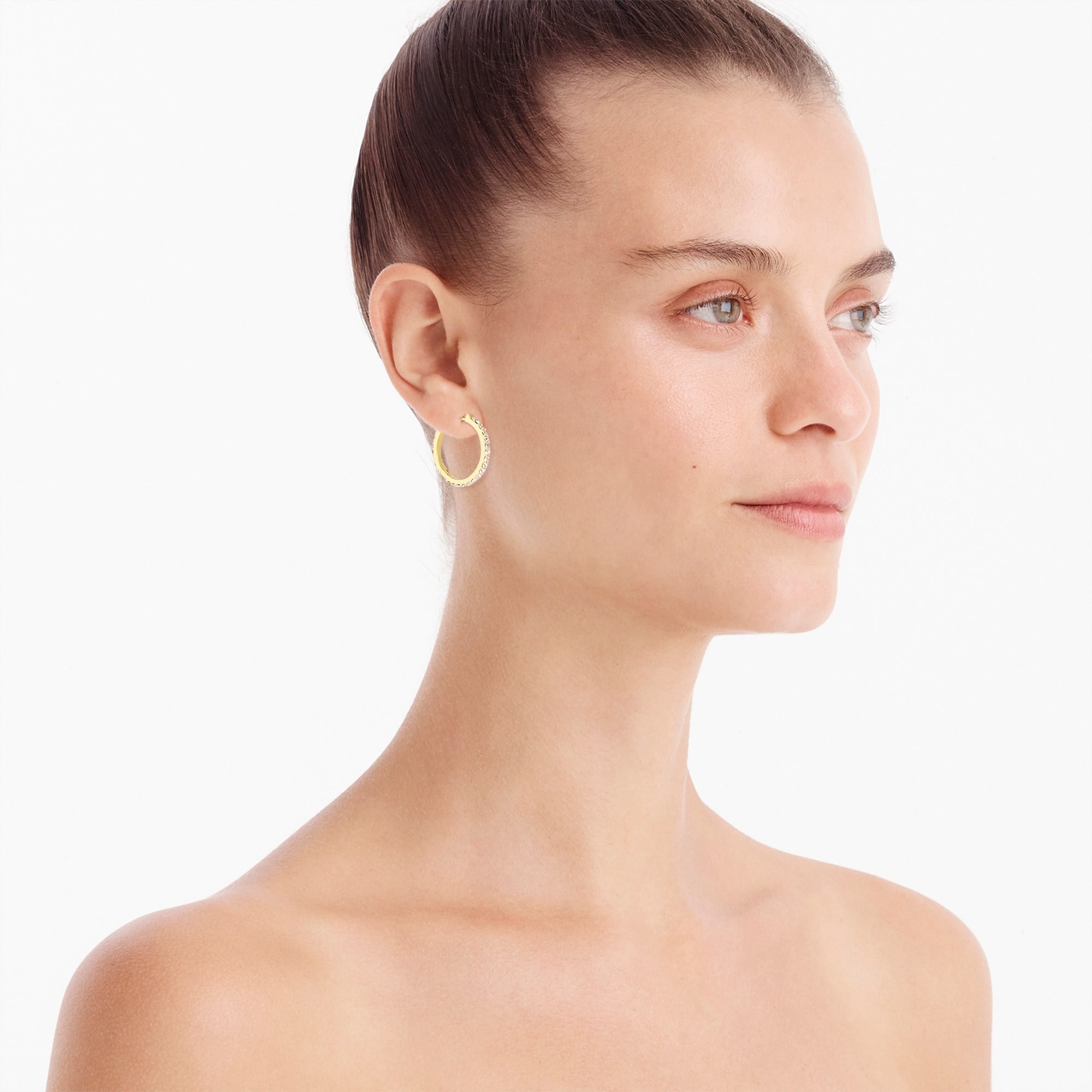 Set-of-three pavé hoop earrings