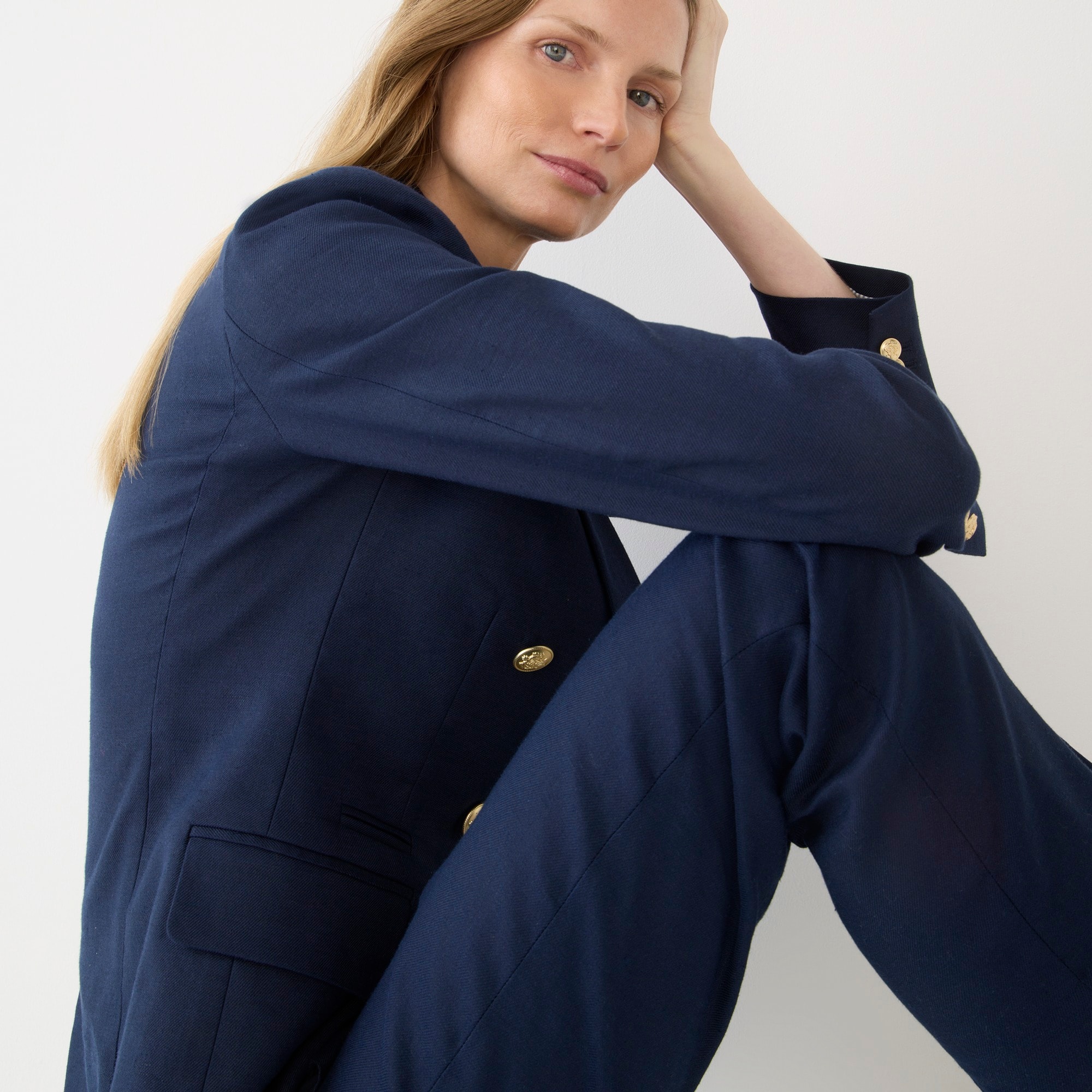 Kate straight-leg pant in stretch linen blend