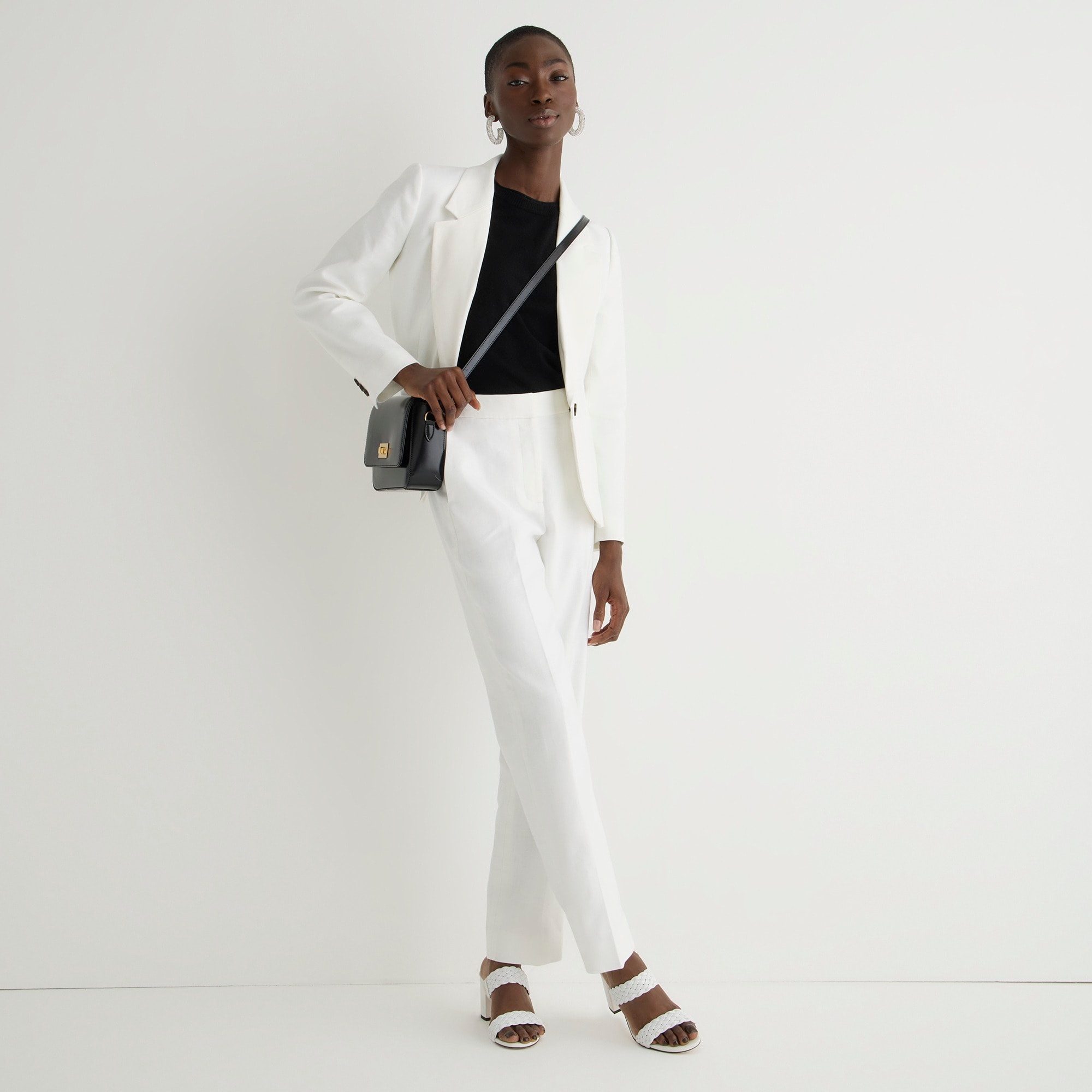 Kate straight-leg pant in stretch linen blend