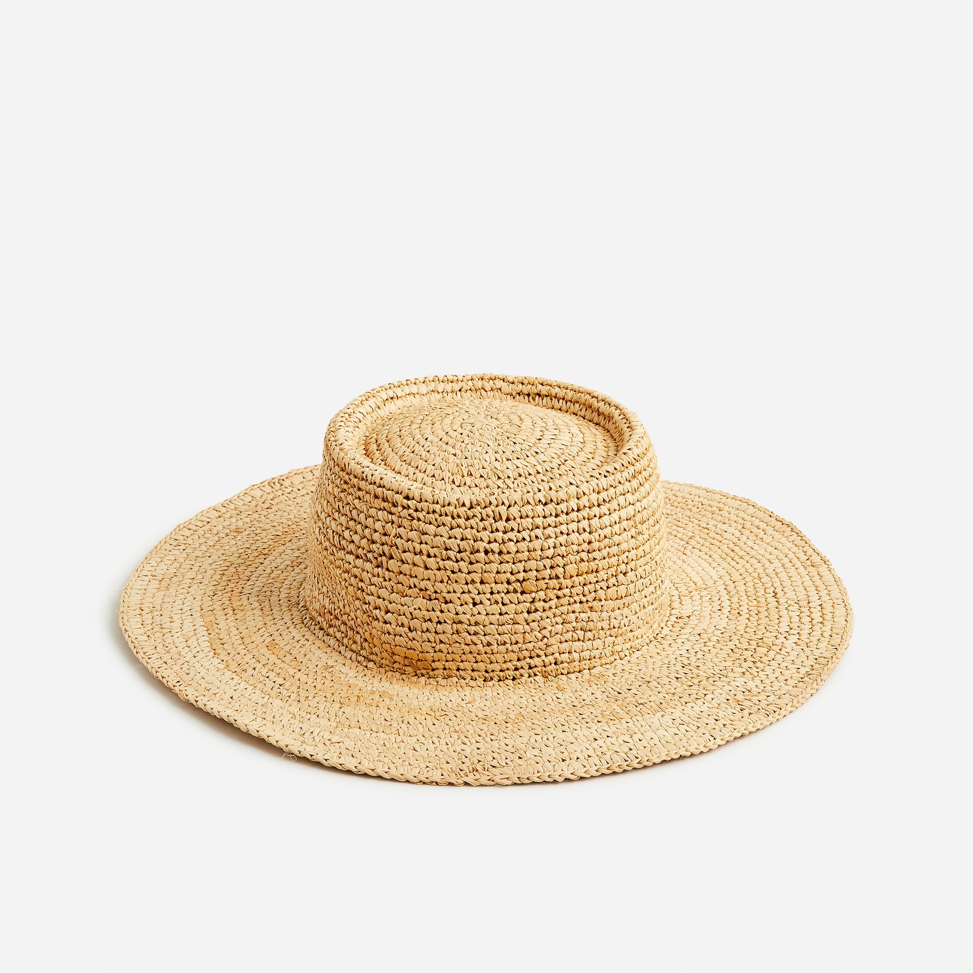 Straight-crown straw hat
