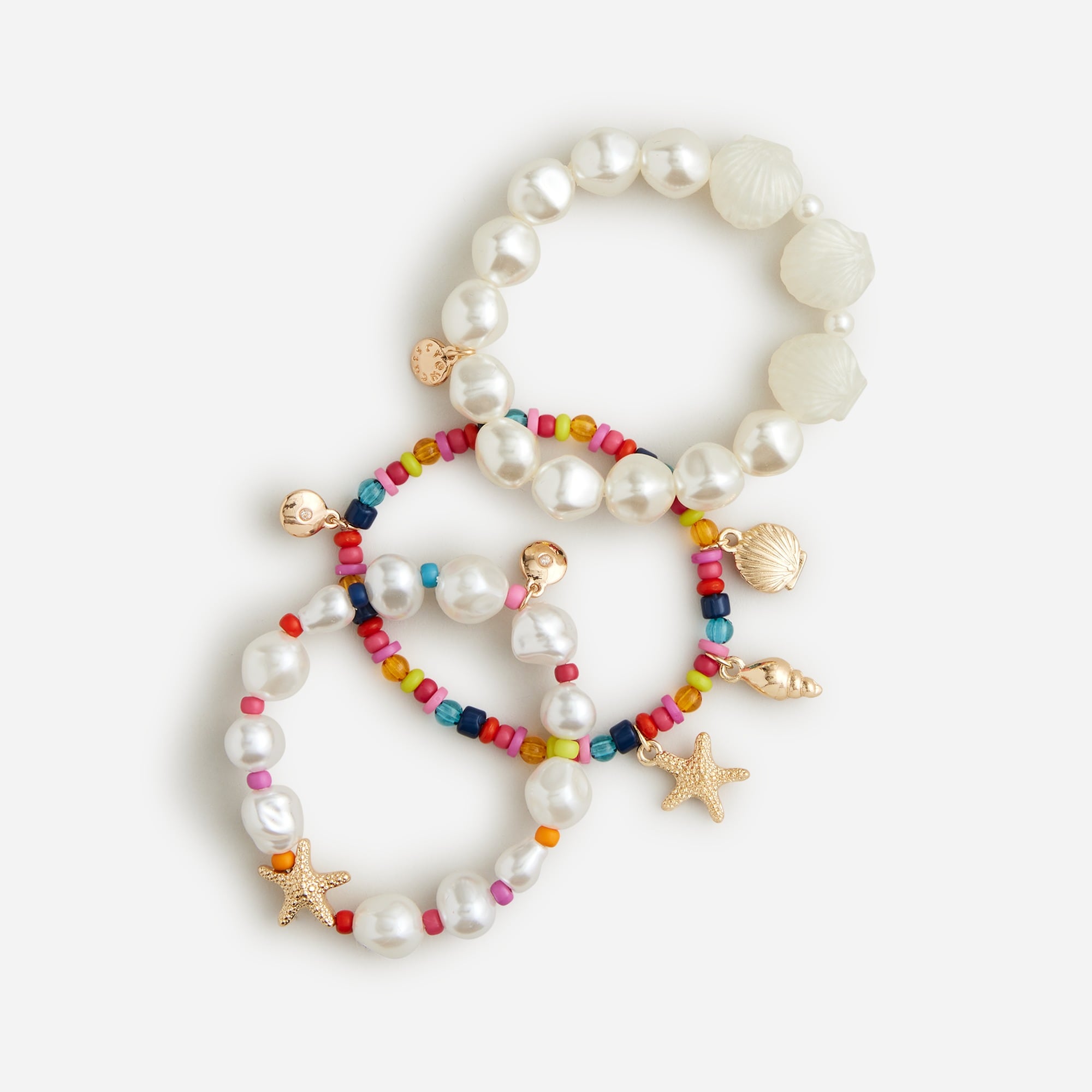Girls' bead & shell bracelets pack