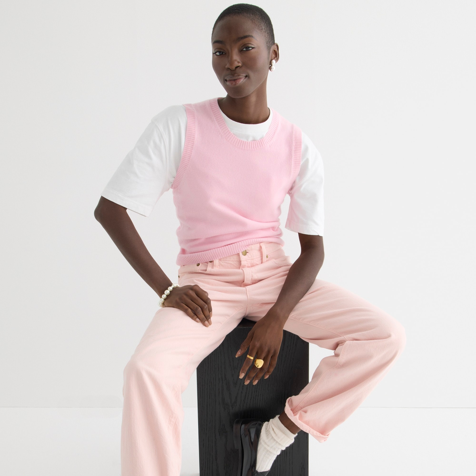 Cashmere crewneck sweater shell