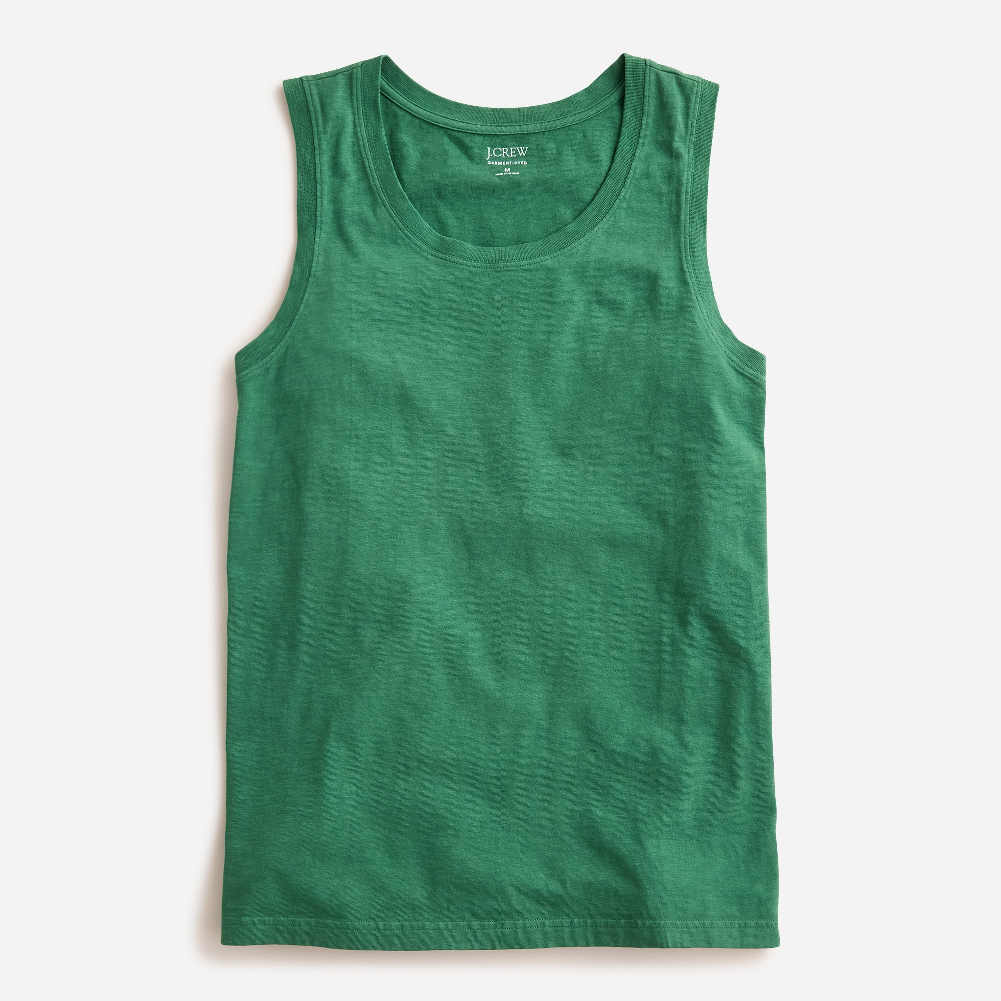 Garment-dyed slub cotton tank top