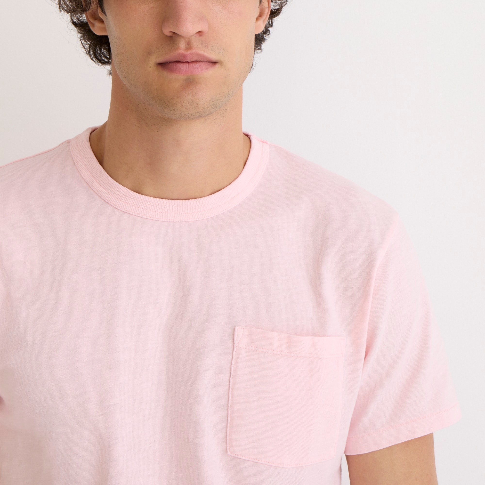 Garment-dyed slub cotton crewneck T-shirt