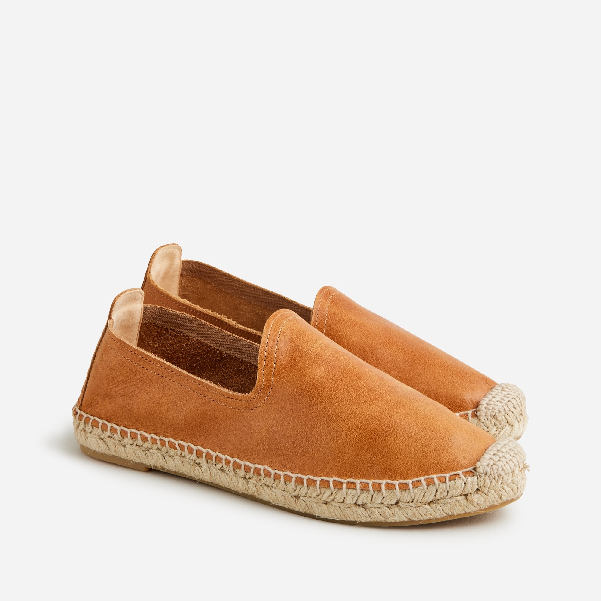 Made-in-Spain espadrille flats in leather