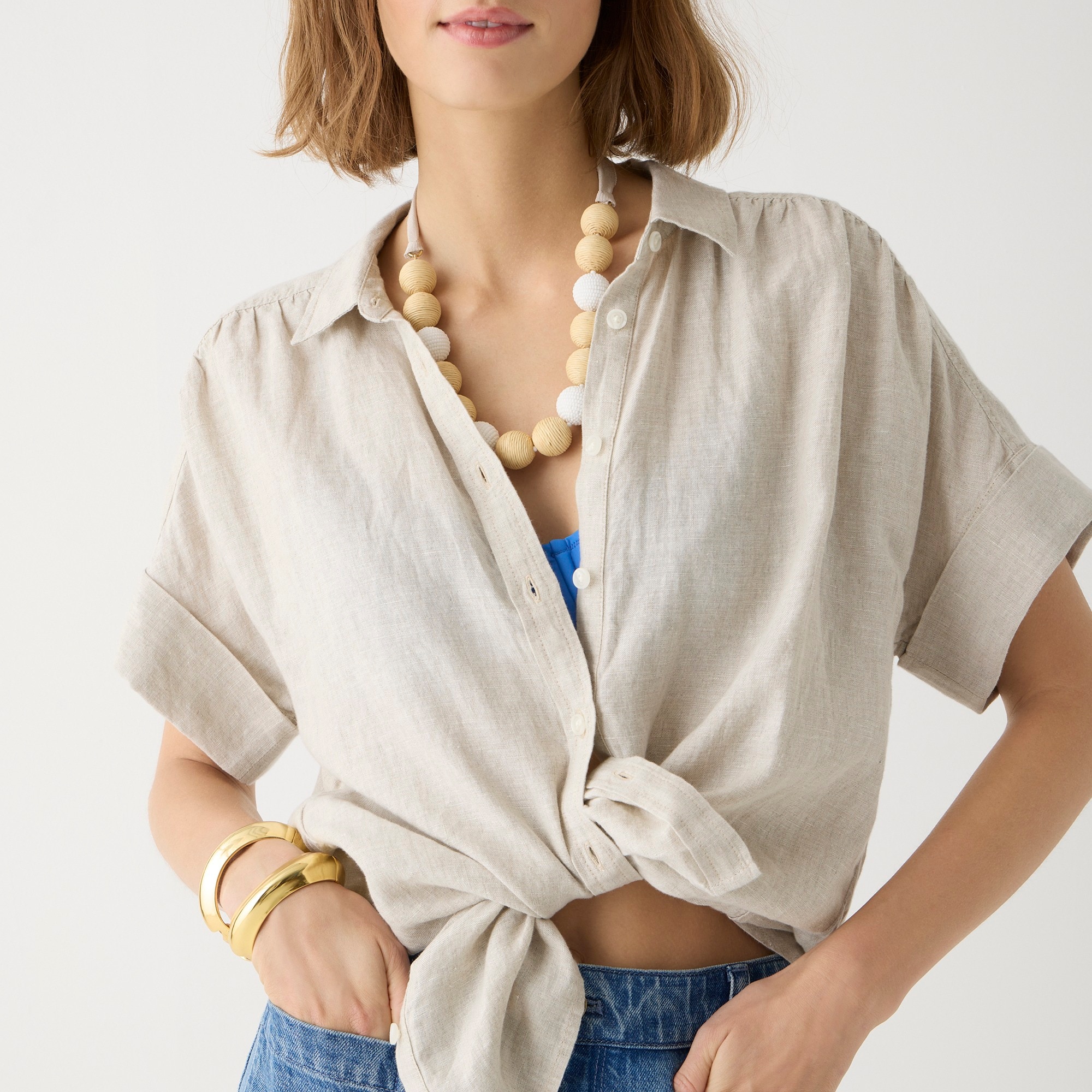 Relaxed-fit short-sleeve Baird McNutt Irish linen shirt