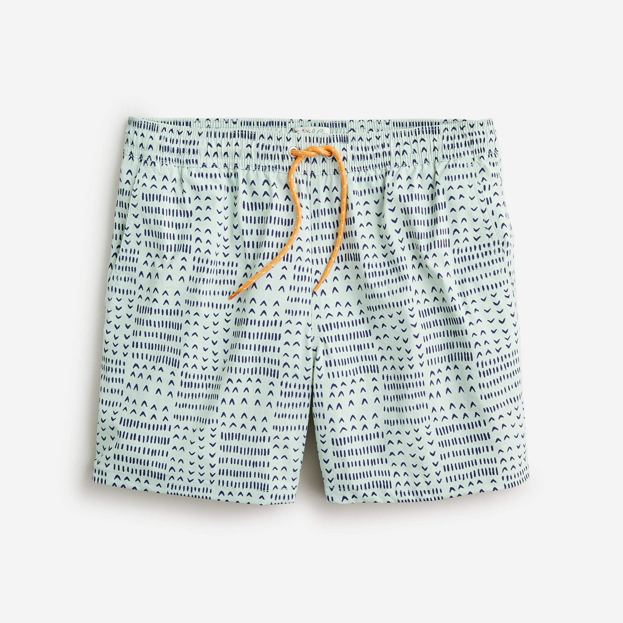 6'' stretch swim trunk in indigo print with ECONYL® nylon