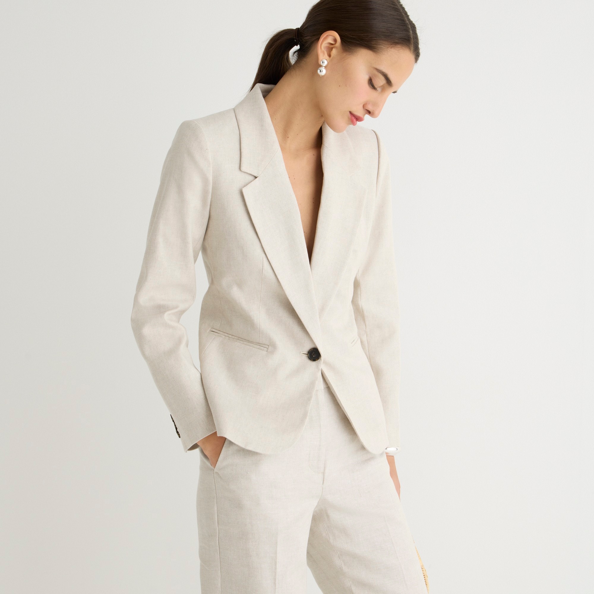 Parke blazer in stretch linen blend