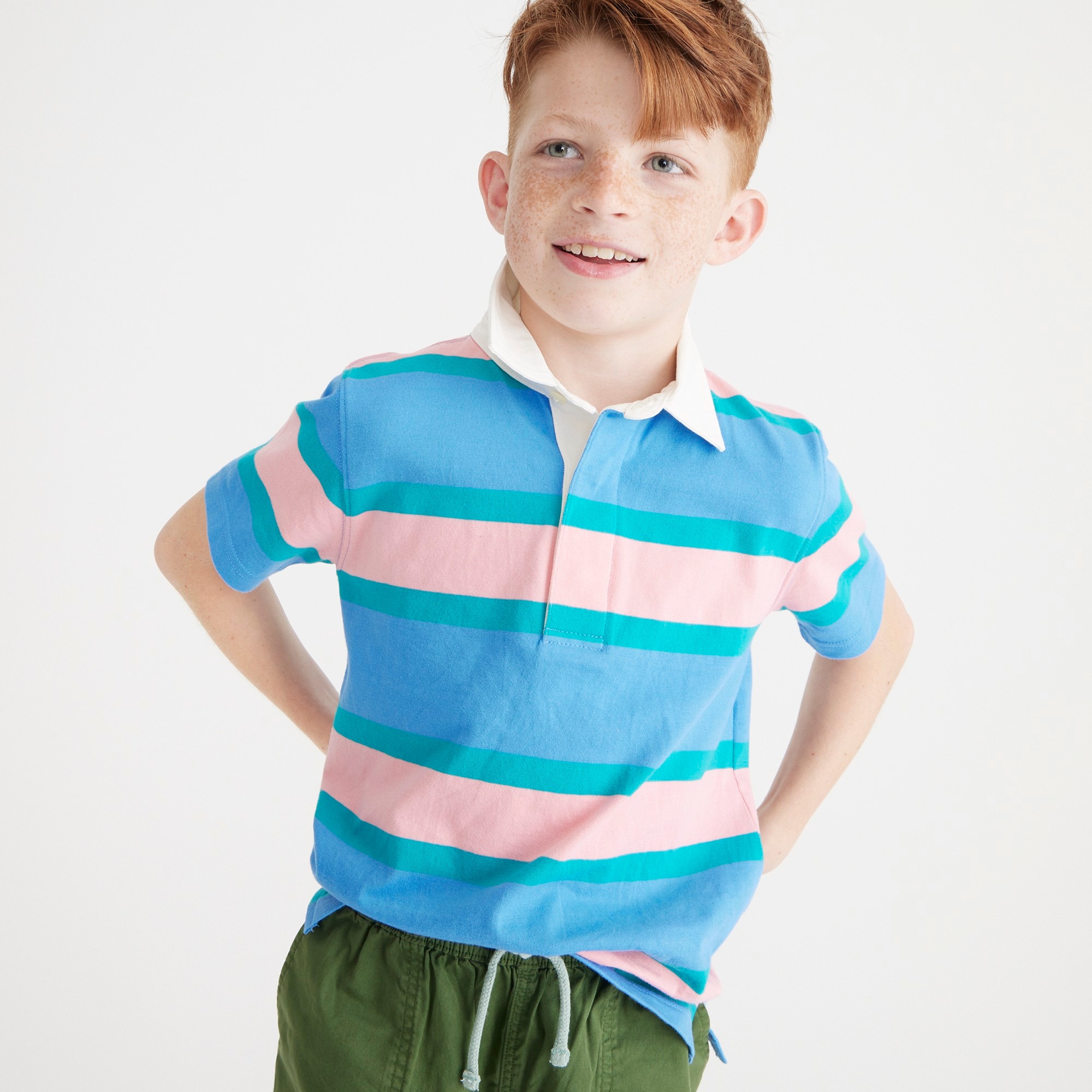 Kids' short-sleeve rugby shirt