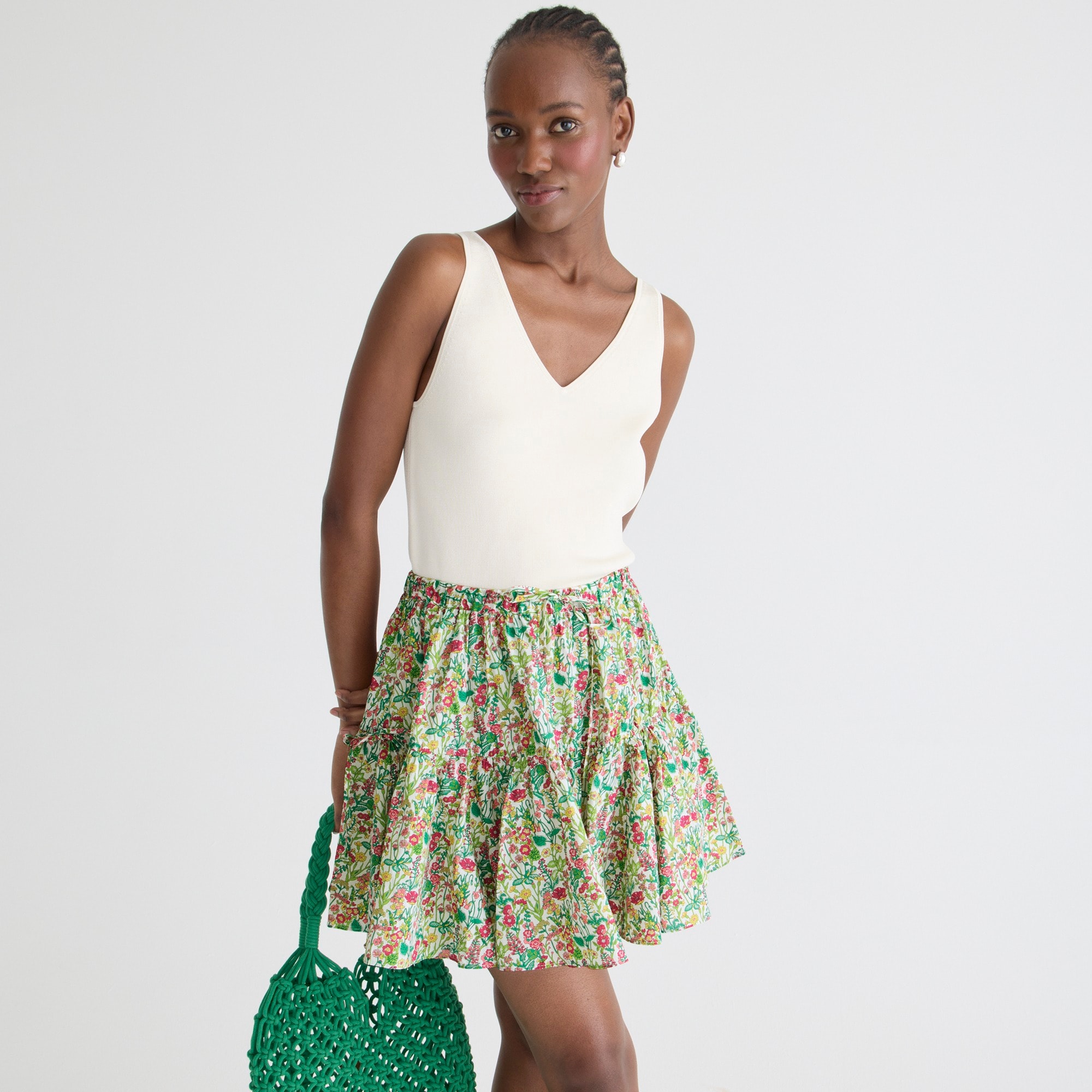 Tiered mini skirt in Liberty® fabric