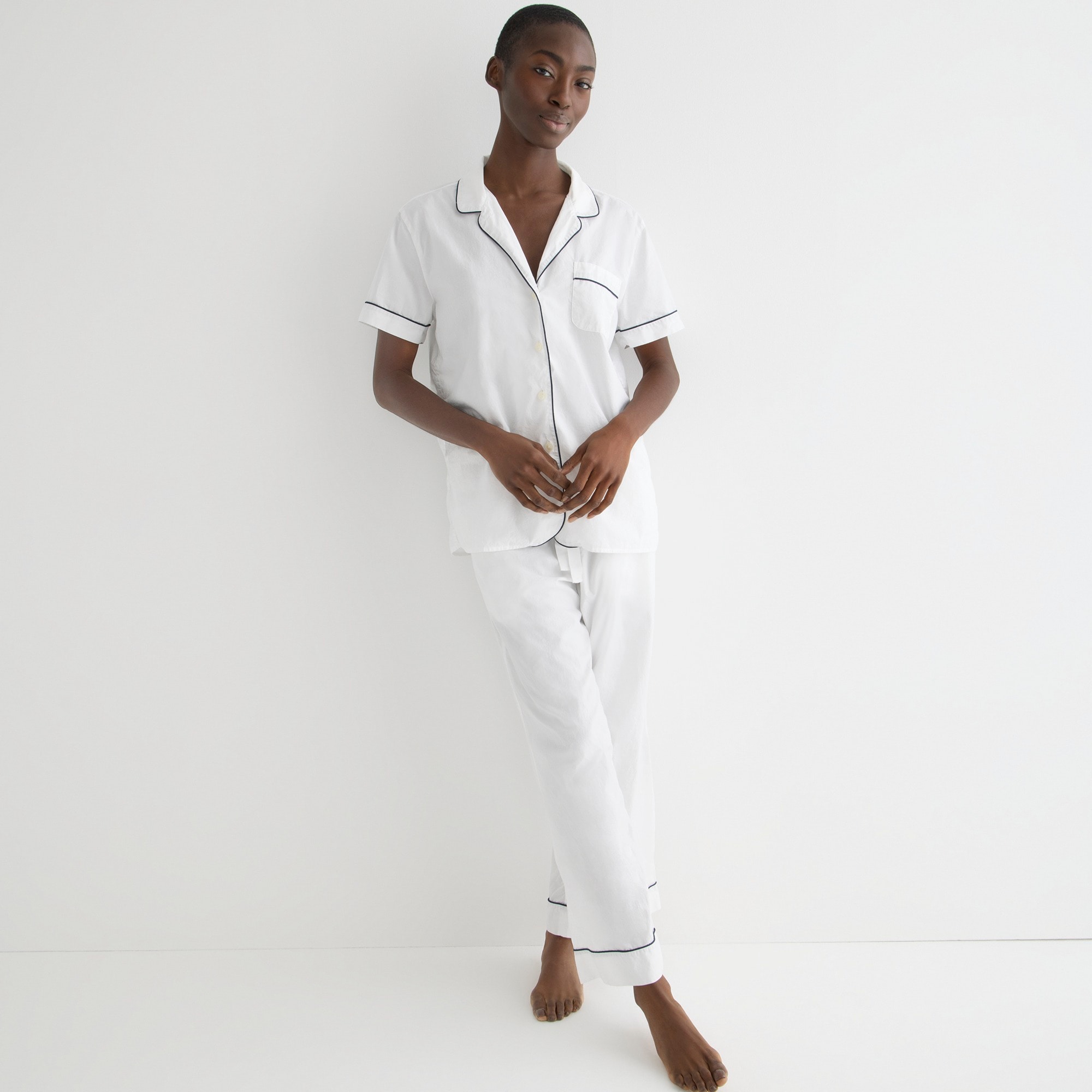 End-on-end cotton short-sleeve pajama set