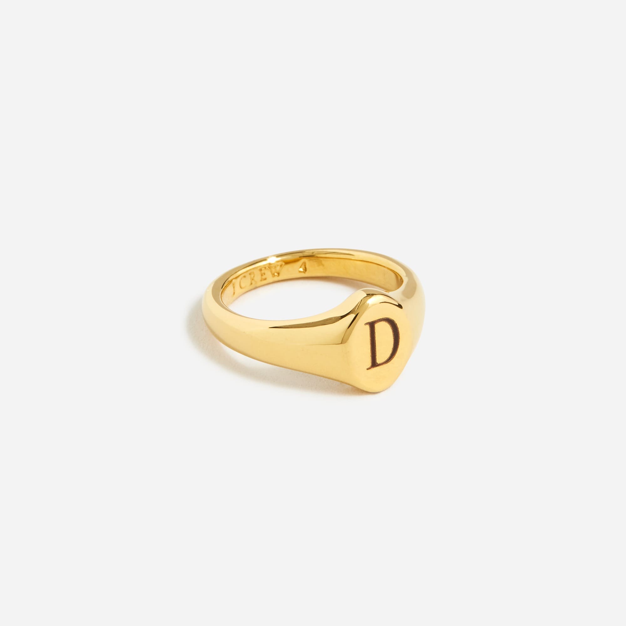 Dainty gold-plated signet ring