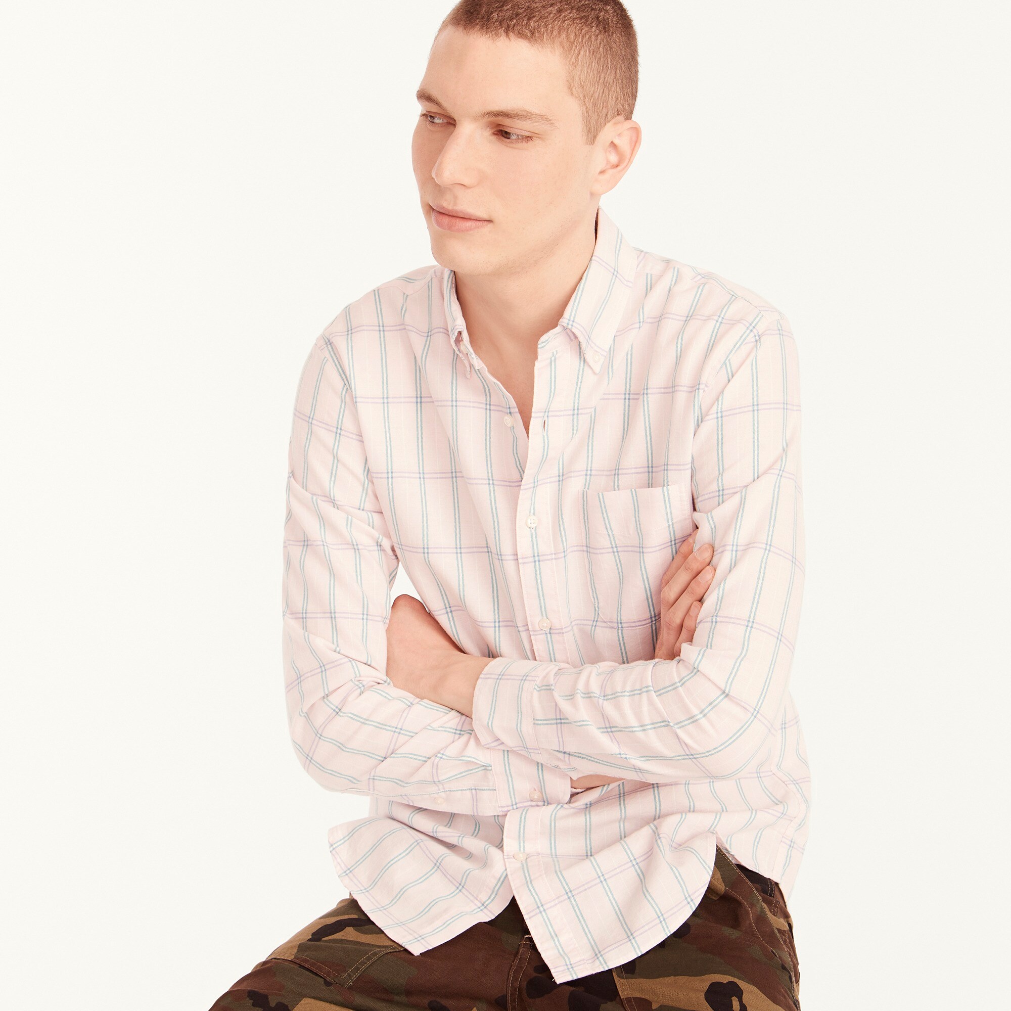 Slim Broken-in organic cotton oxford shirt