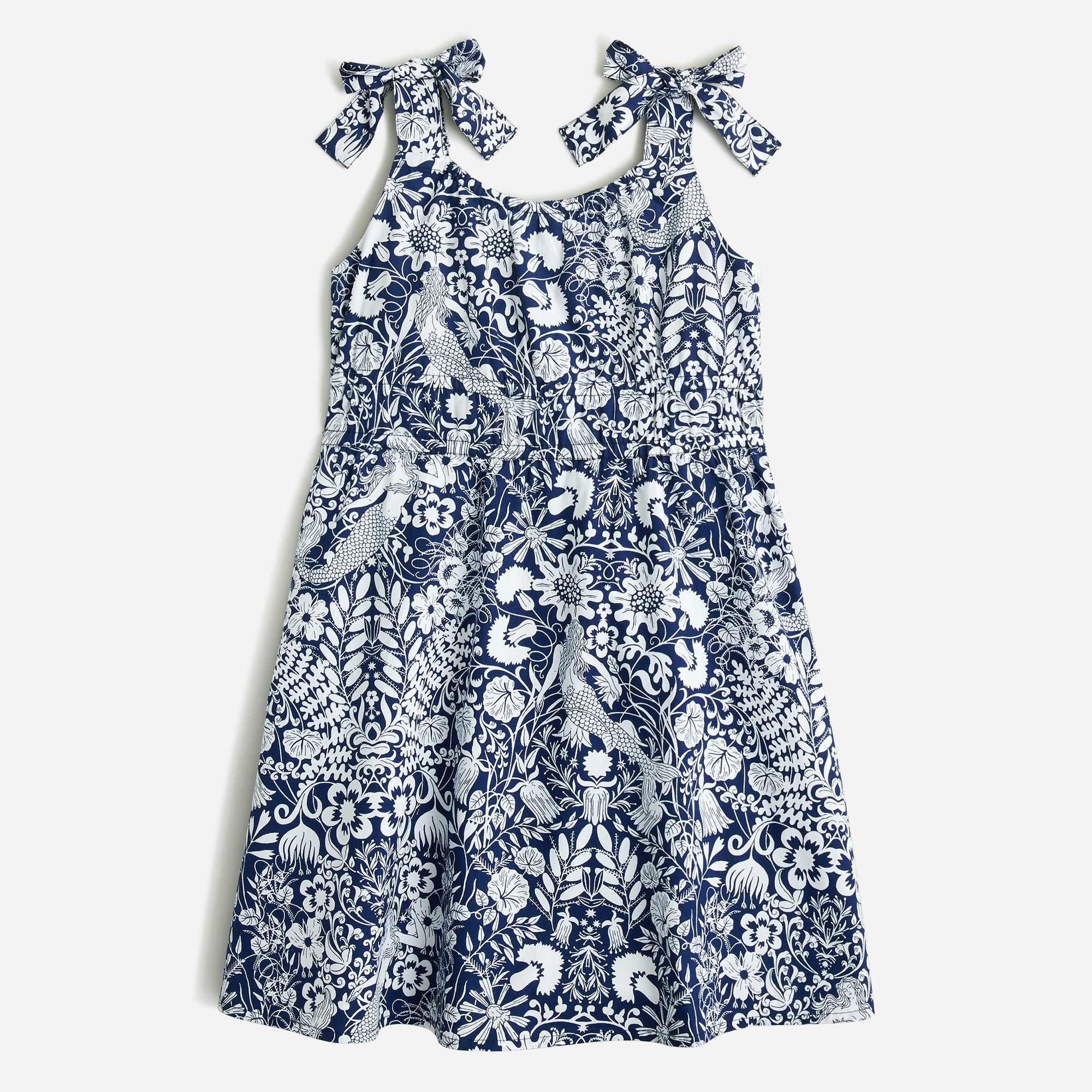 Girls' tie-shoulder dress in siren floral
