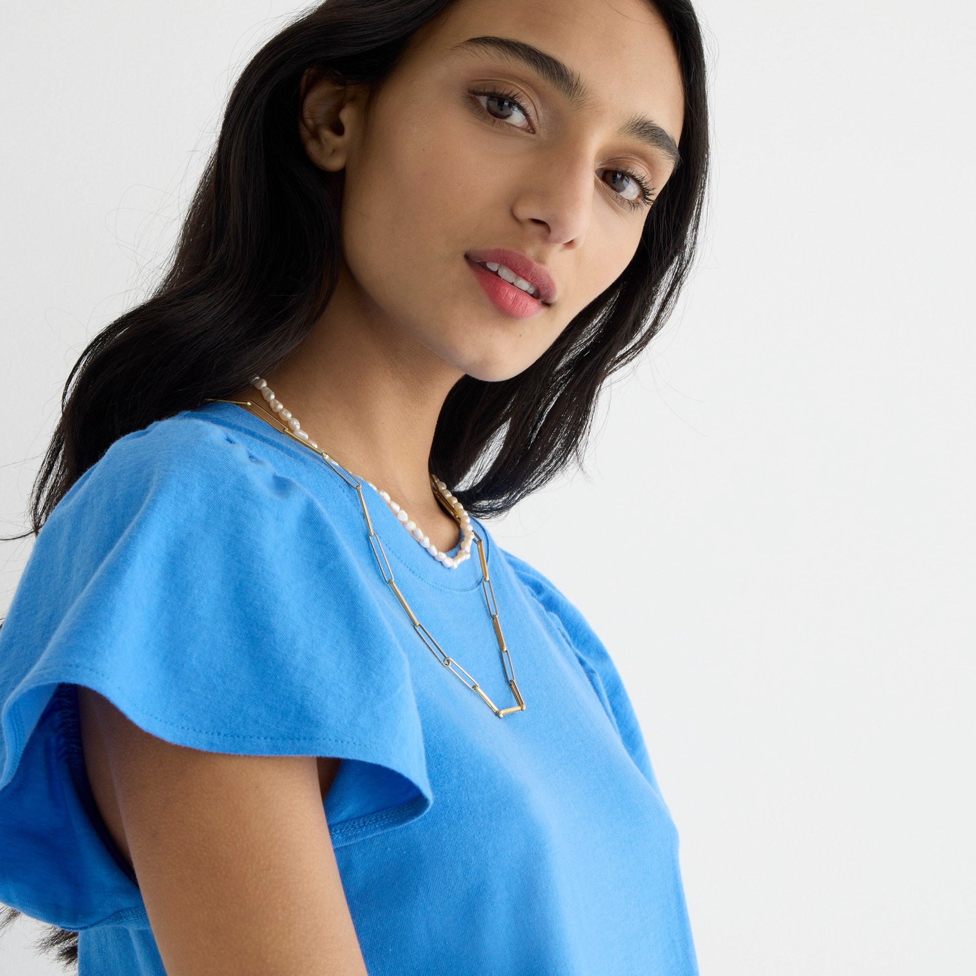 Knit broken-in jersey tiered mini dress