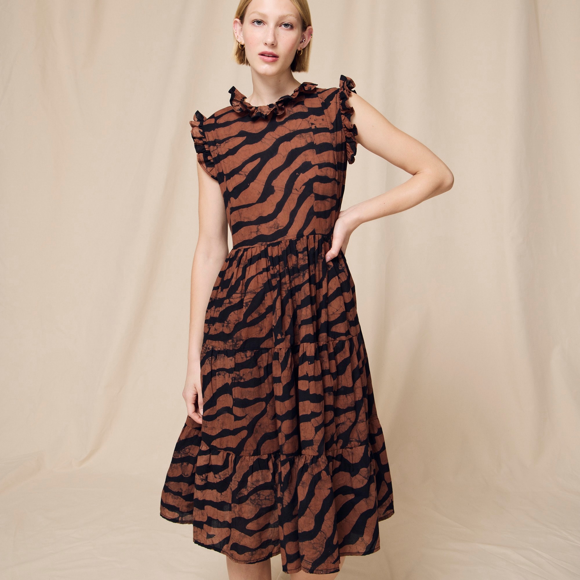 Studio 189© X J.Crew ruffle midi dress in animal print