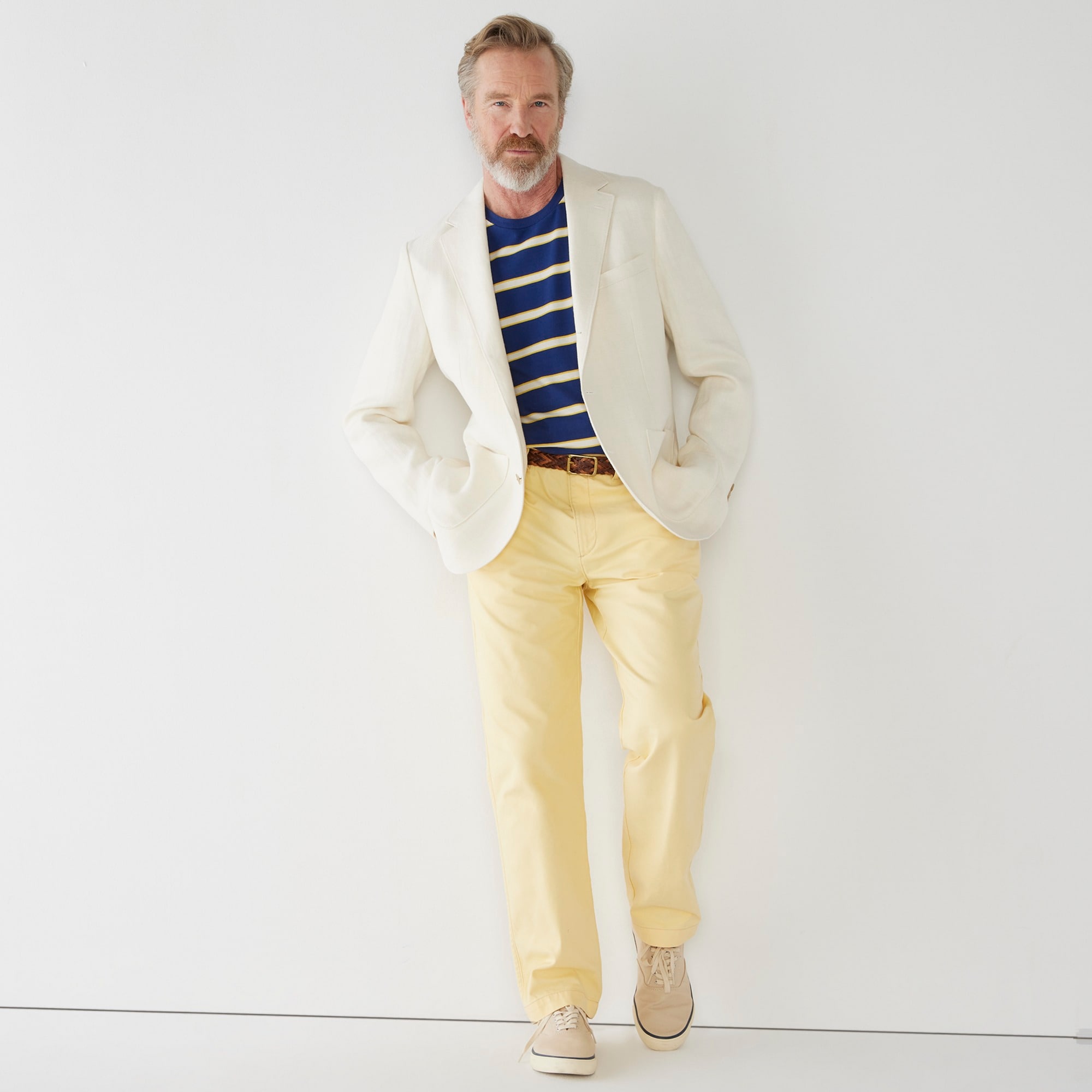 Crosby Classic-fit blazer in linen twill herringbone