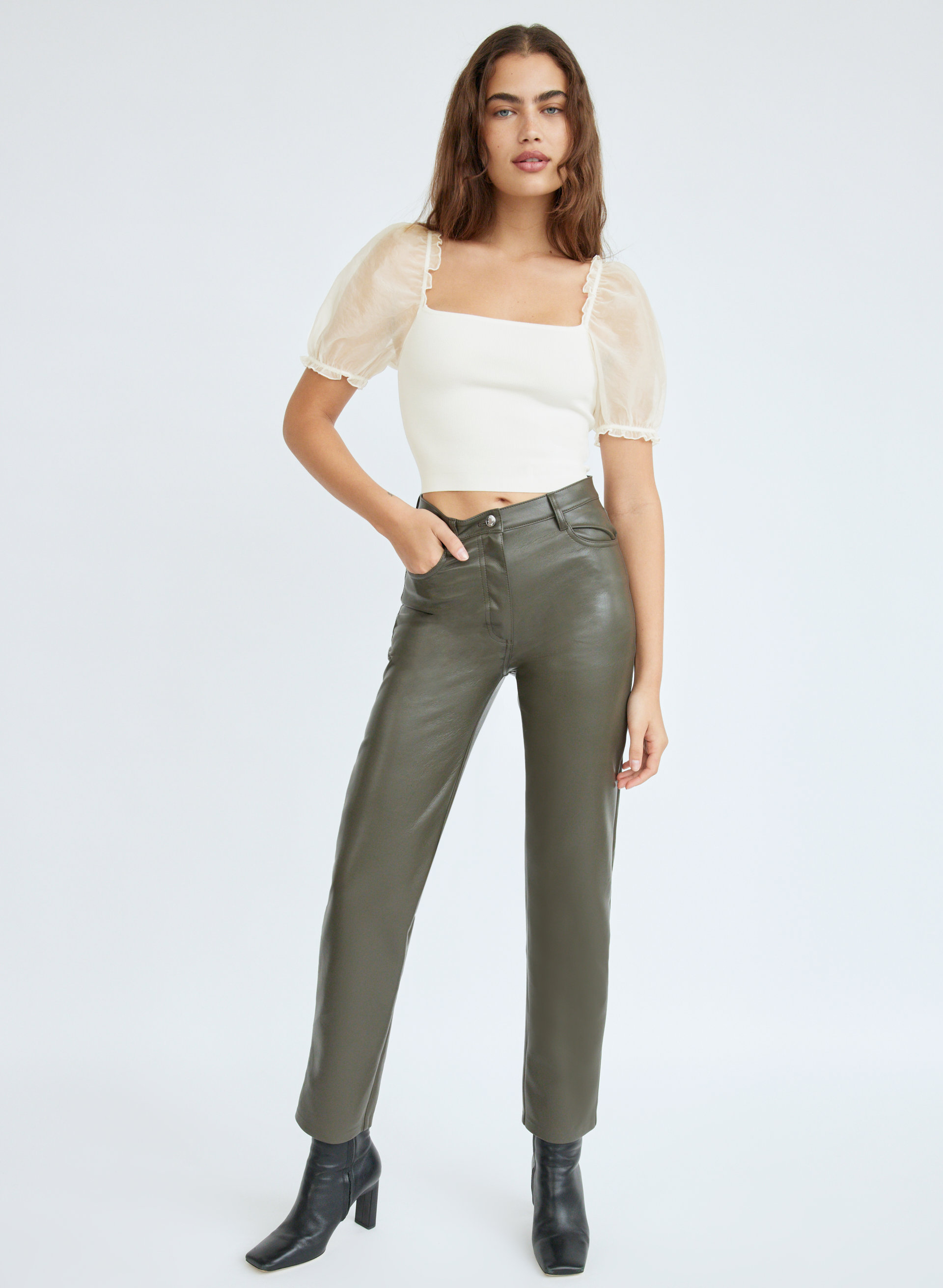 Sheer-Sleeve Top